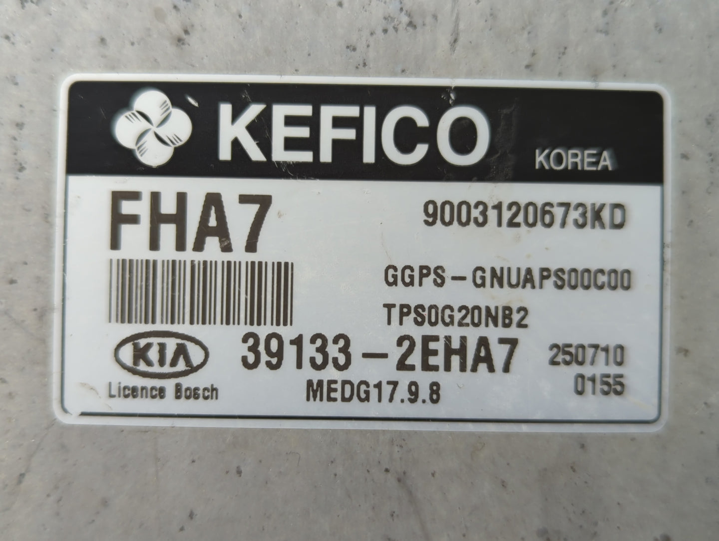 2016 Kia Soul PCM Engine Control Computer ECU ECM PCU OEM P/N:39133-2EHA7 Fits OEM Used Auto Parts - Oemusedautoparts1.com