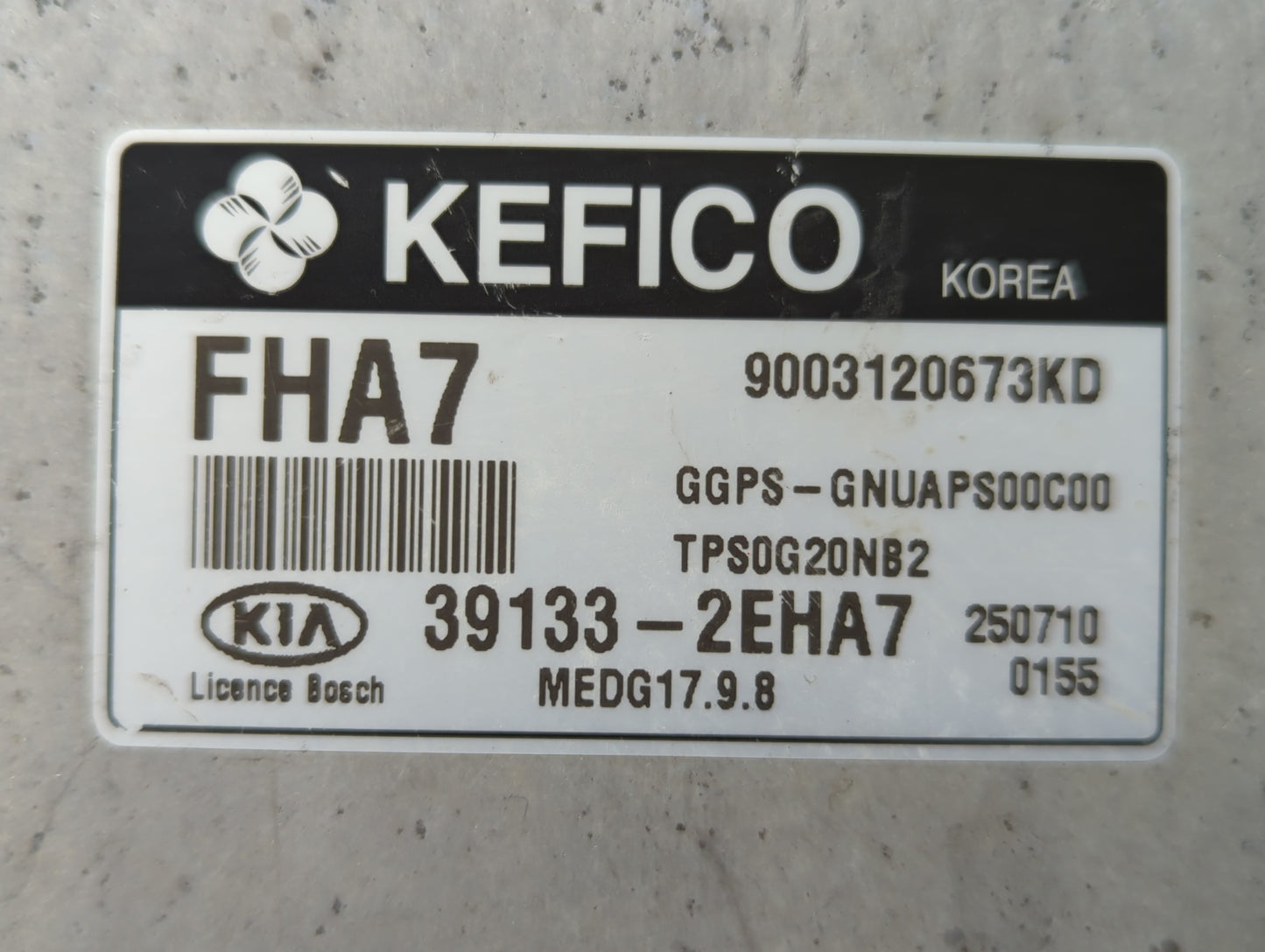 2016 Kia Soul PCM Engine Control Computer ECU ECM PCU OEM P/N:39133-2EHA7 Fits OEM Used Auto Parts - Oemusedautoparts1.com