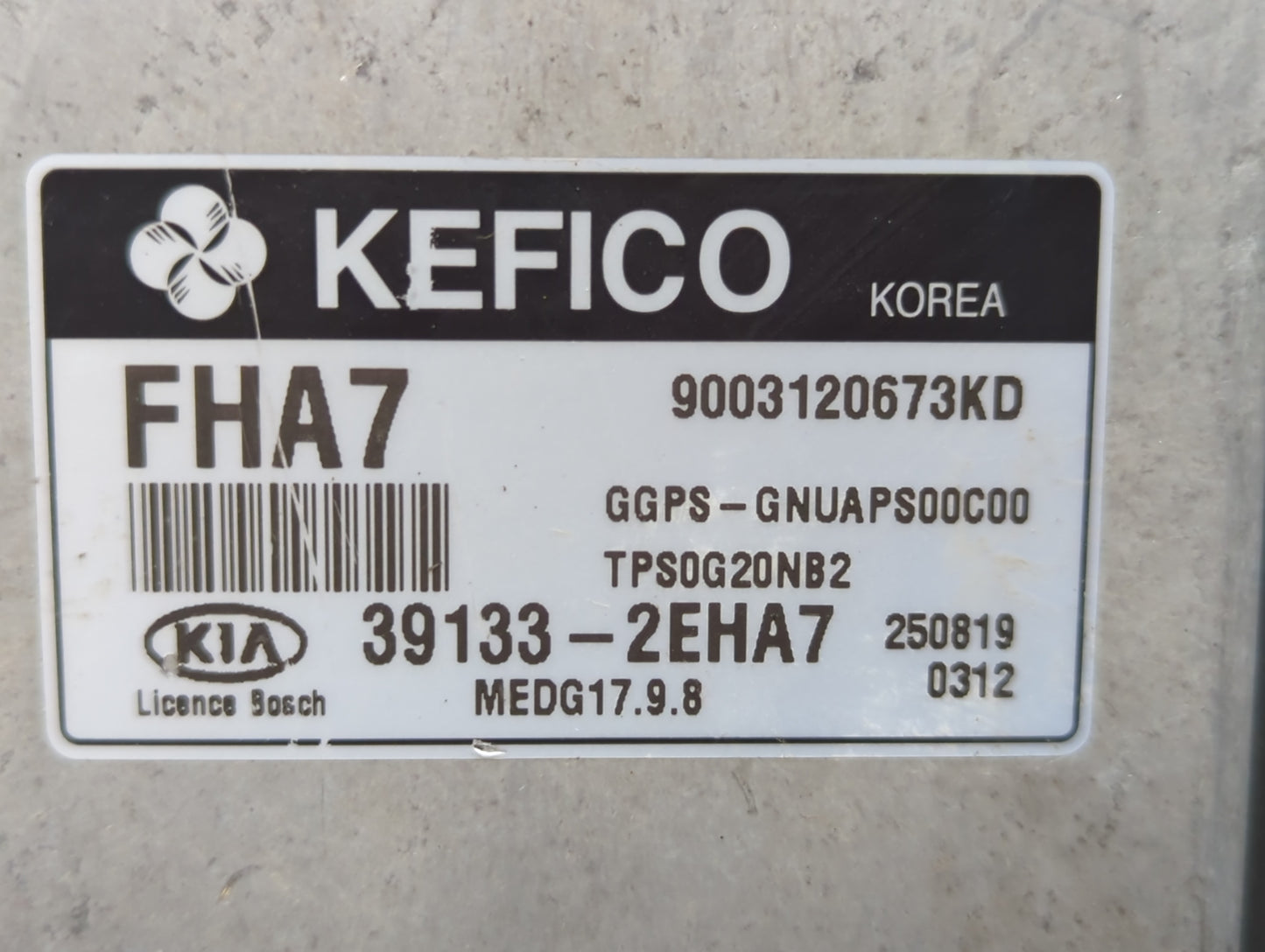 2016 Kia Soul PCM Engine Control Computer ECU ECM PCU OEM P/N:39133-2EHA7 Fits OEM Used Auto Parts - Oemusedautoparts1.com