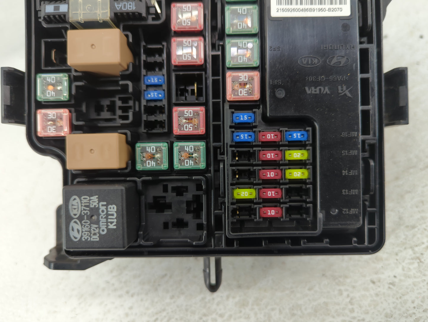 2016 Kia Soul Fusebox Fuse Box Panel Relay Module P/N:91481B2310 91950-B2280, 91481B2210, 91950-B2070, 91481-B2220 Fits OEM 