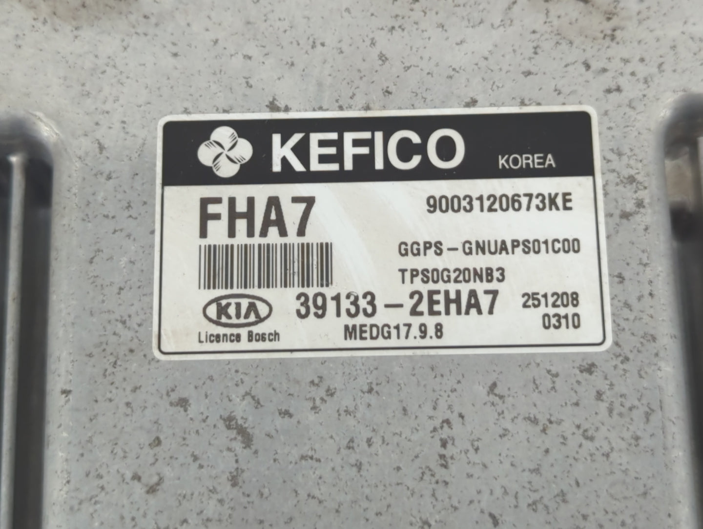 2016 Kia Soul PCM Engine Control Computer ECU ECM PCU OEM P/N:39133-2EHA7 Fits OEM Used Auto Parts - Oemusedautoparts1.com