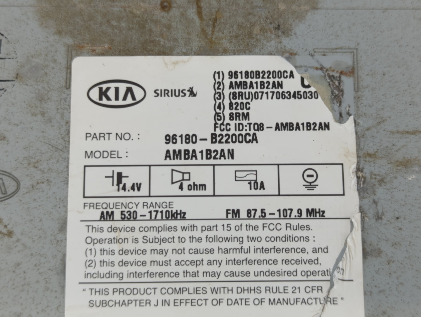 2015-2016 Kia Soul Am Fm Cd Player Radio Receiver - Oemusedautoparts1.com
