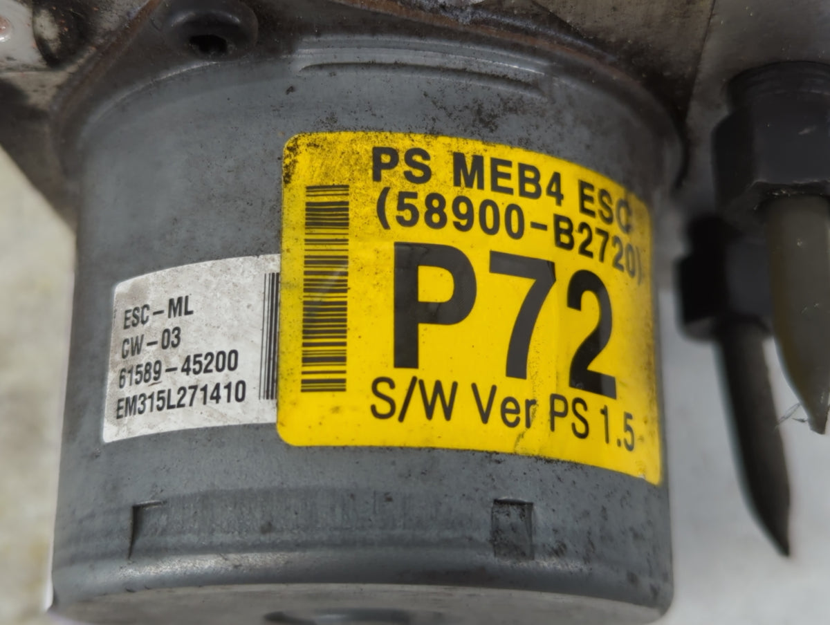 2016 Kia Soul Anti-Lock Brake ABS Pump Module Actuator OEM P/N:58900-B2720 61589-45200 Fits OEM Used Auto Parts - Oemusedaut