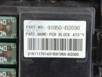 2016 Kia Soul Fusebox Fuse Box Panel Relay Module P/N:91950-B2090 91950-B2280 Fits OEM Used Auto Parts - Oemusedautoparts1.c