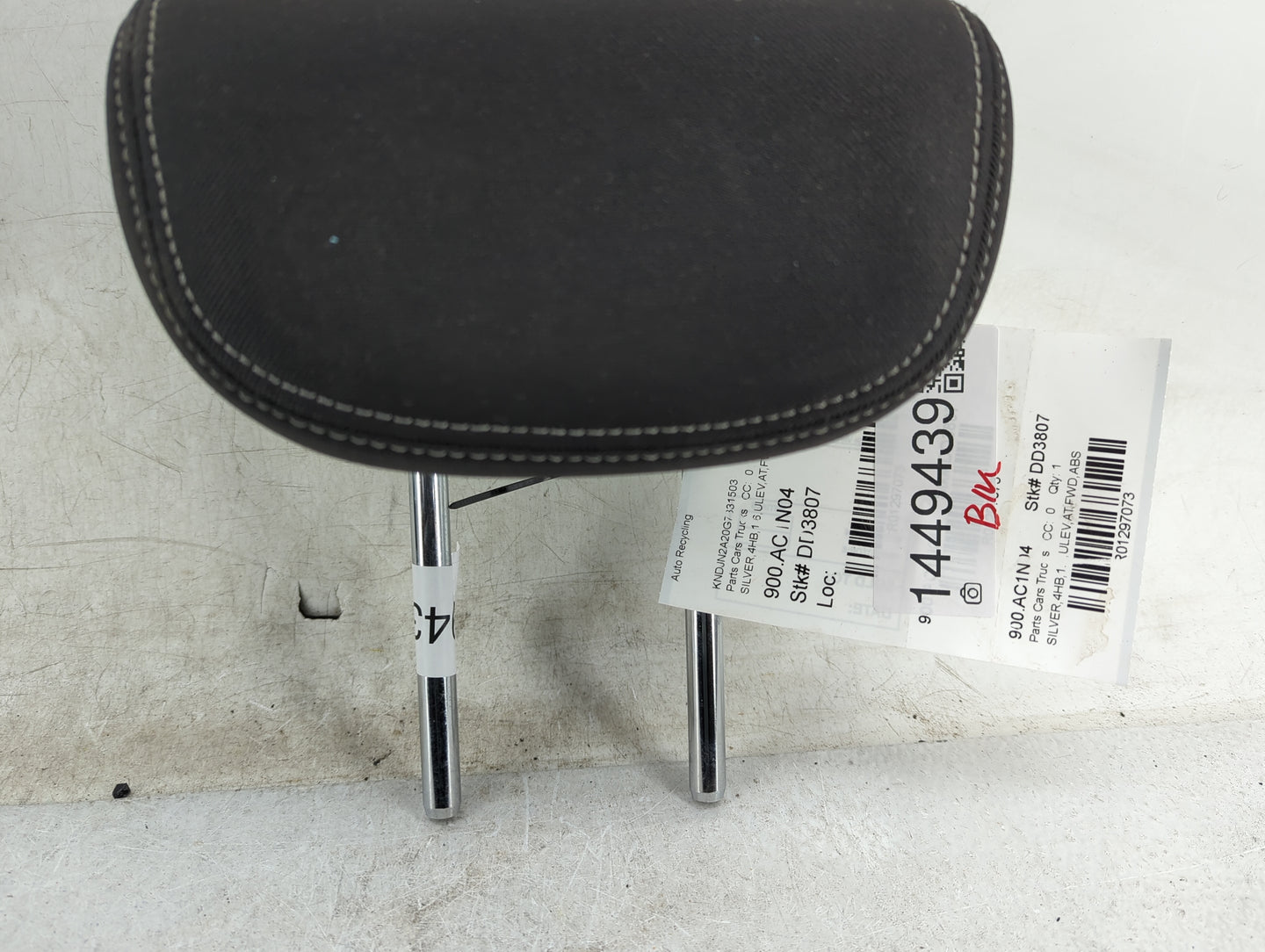 2016 Kia Soul Ev Headrest Head Rest Front Driver Passenger Seat Fits Fits 2014 2015 OEM Used Auto Parts - Oemusedautoparts1.