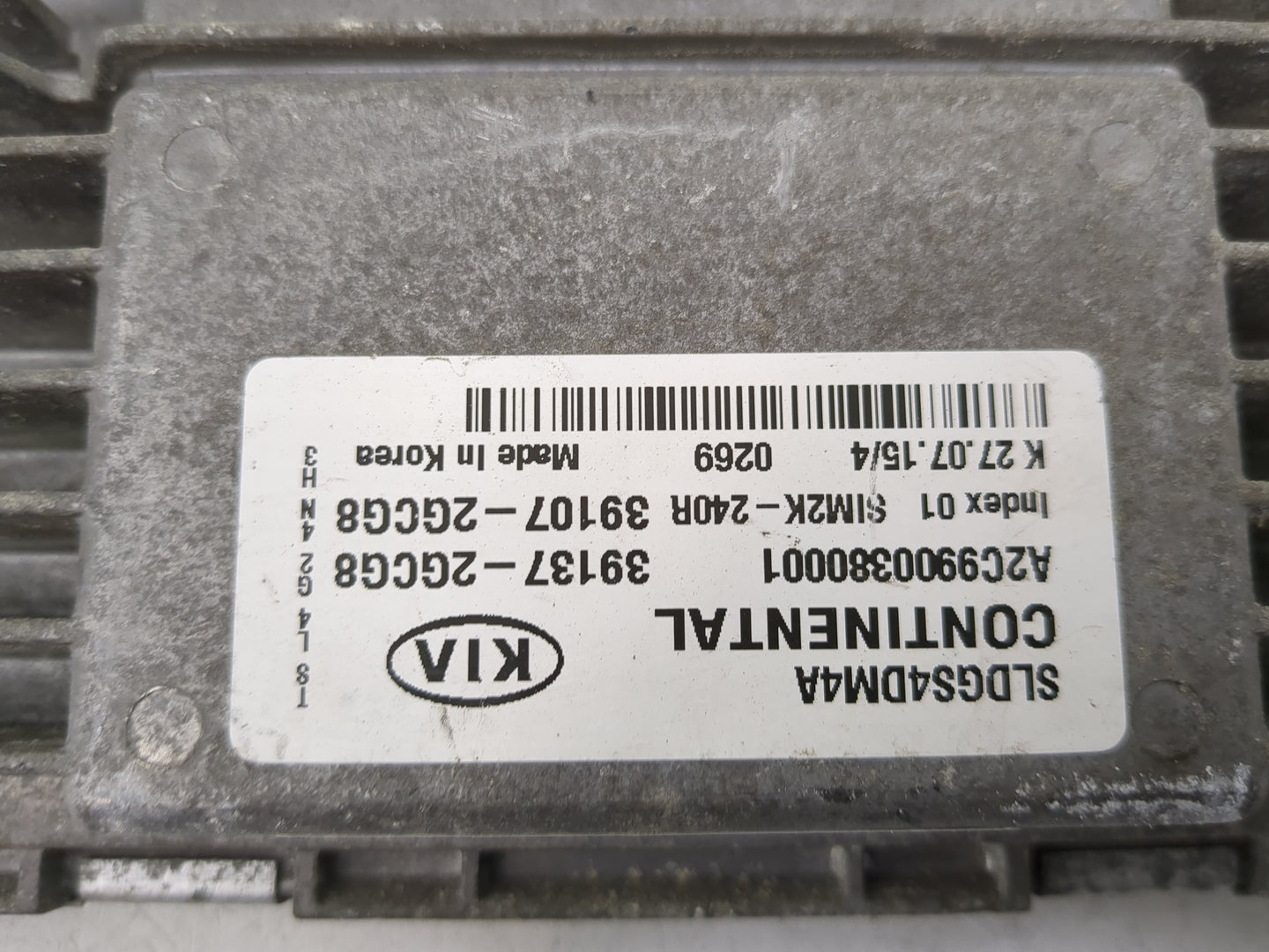 2016 Kia Sportage PCM Engine Control Computer ECU ECM PCU OEM P/N:39137-2GCG8 SLDG54DM4A, A2C99003800001, SIM2K-240R Fits OE