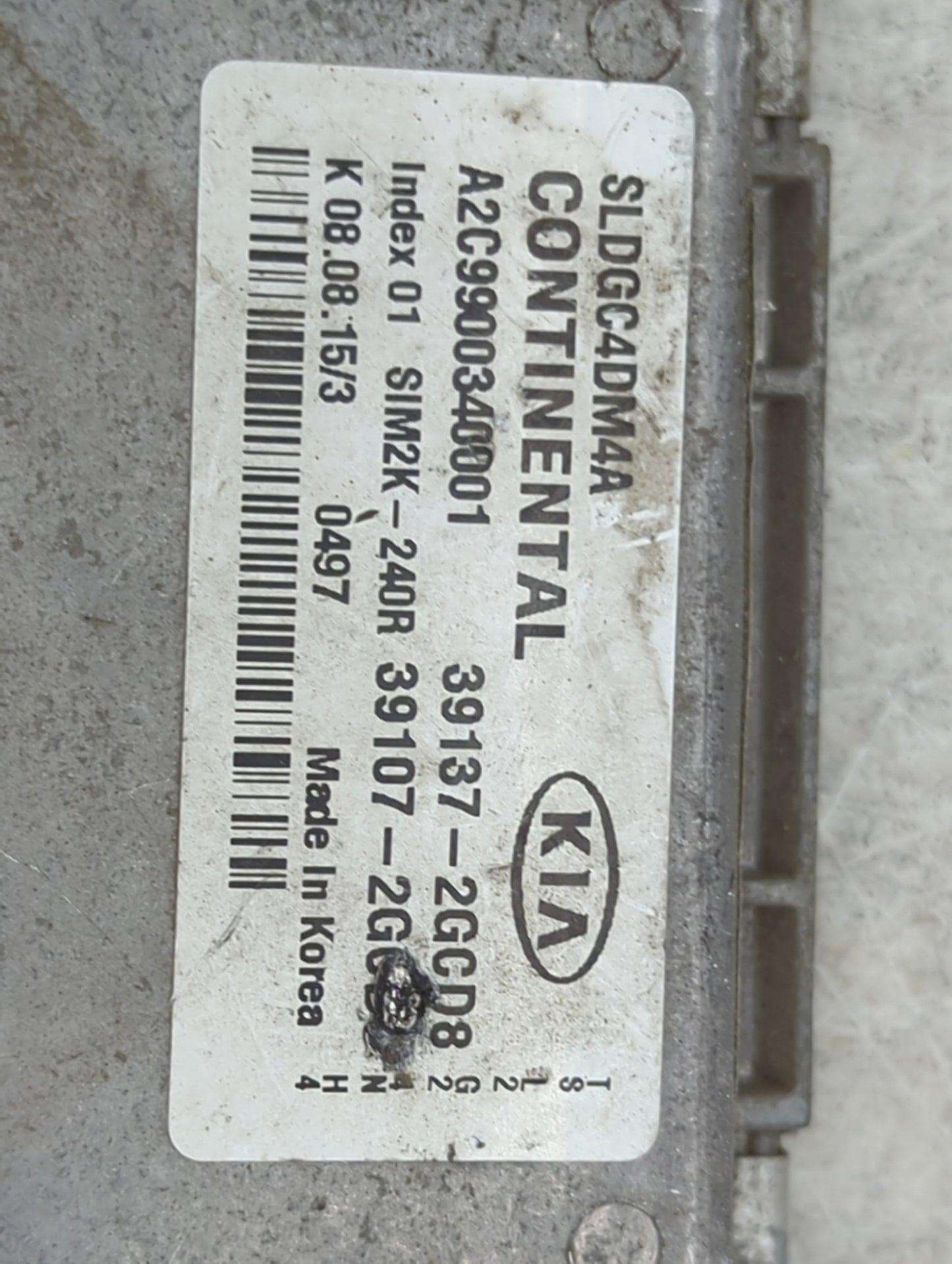 2016 Kia Sportage PCM Engine Control Computer ECU ECM PCU OEM P/N:SLDGC4DM4A A2C99003400001, 39137-2GCD8, SIM2K-240R Fits OE