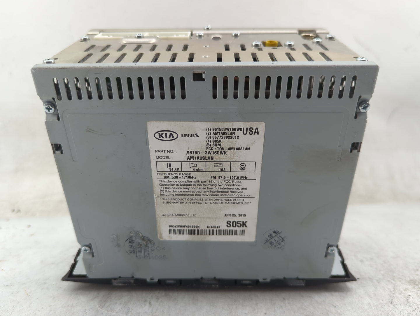 2014-2016 Kia Sportage Radio AM FM Cd Player Receiver Replacement P/N:961503W160WK AM1A0SLAN Fits Fits 2014 2015 2016 OEM Us