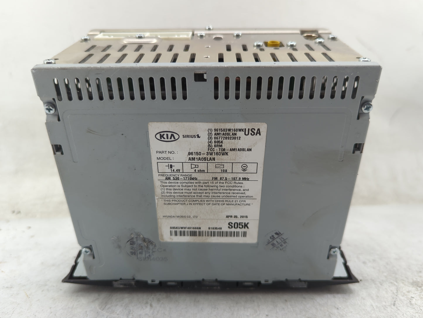 2014-2016 Kia Sportage Radio AM FM Cd Player Receiver Replacement P/N:961503W160WK AM1A0SLAN Fits Fits 2014 2015 2016 OEM Us