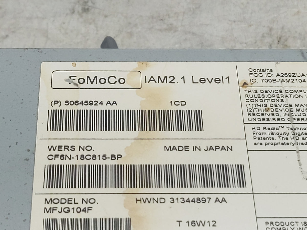 2016 Land Rover Evoque Radio AM FM Cd Player Receiver Replacement P/N:CF6N-18C815-BP MFJG104F Fits Fits 2012 2013 2014 2015 