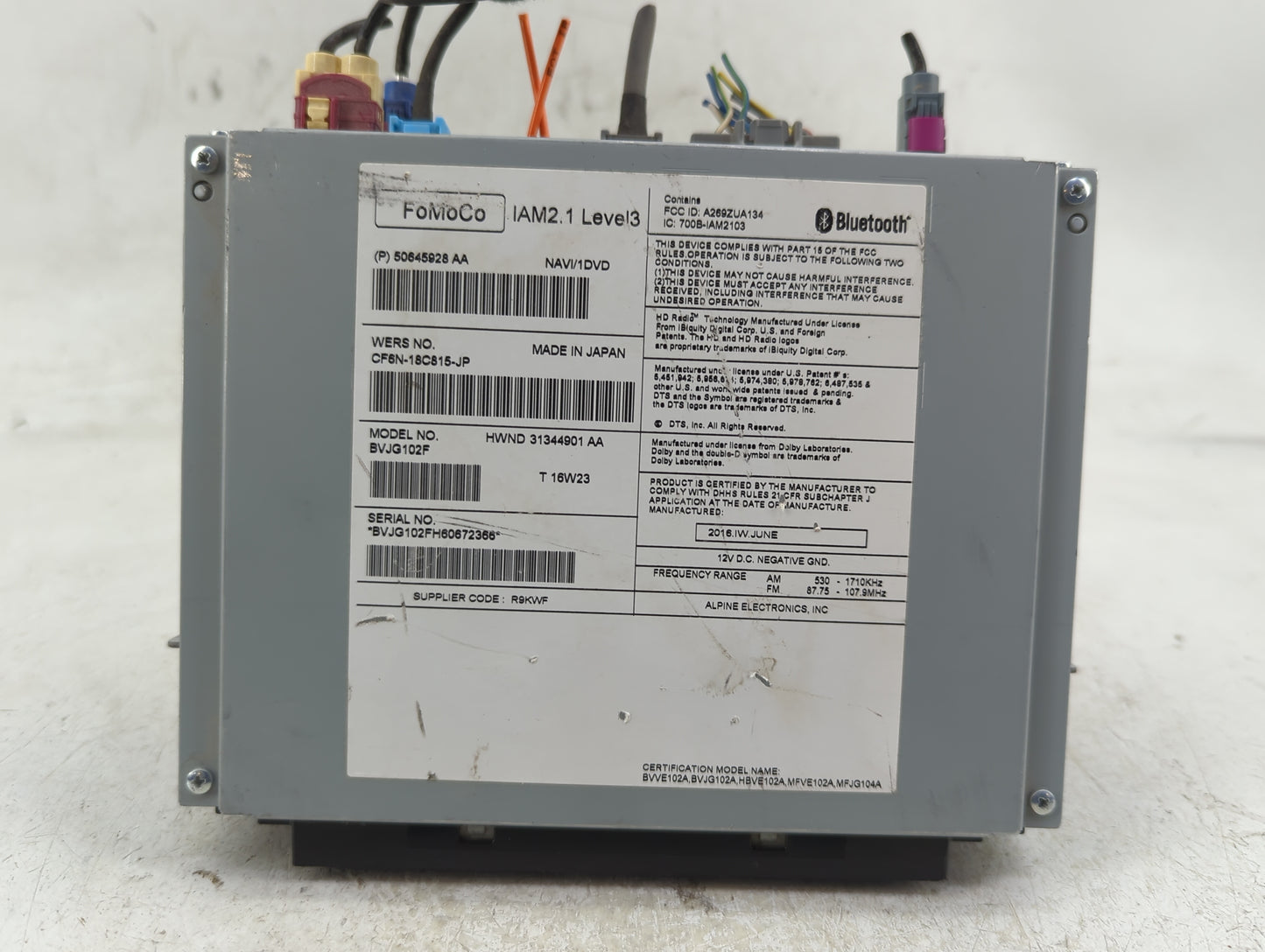 2012-2016 Land Rover Range Rover Sport Radio AM FM Cd Player Receiver Replacement P/N:50645928AA Fits OEM Used Auto Parts - 