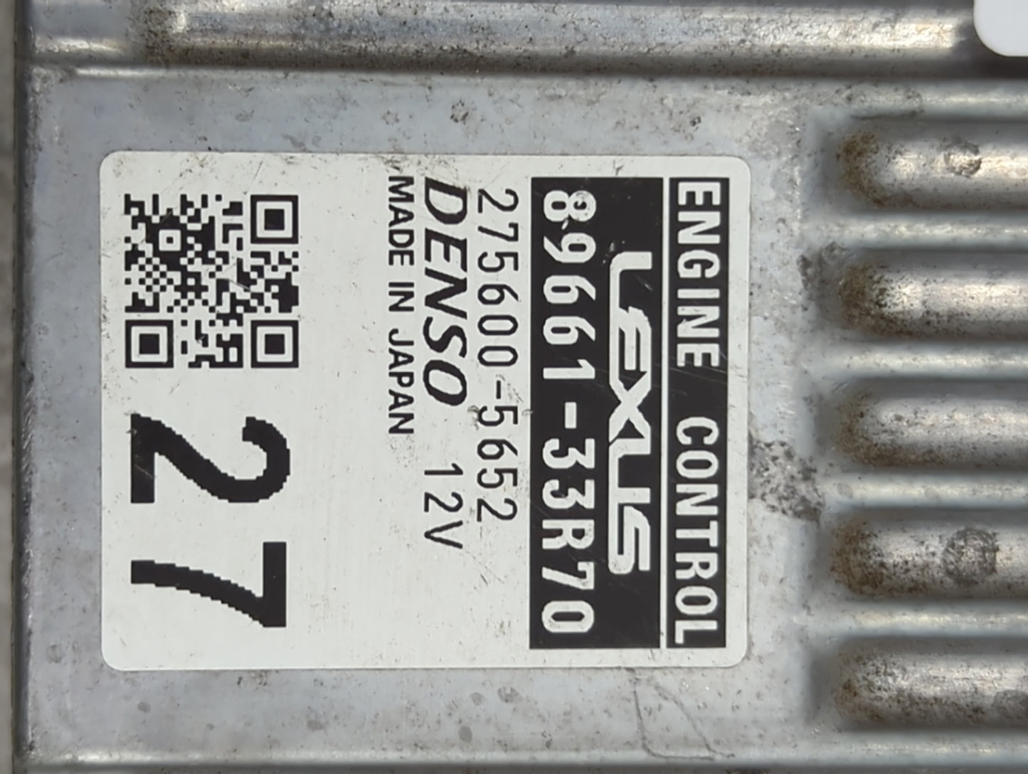 2016 Lexus Es350 PCM Engine Control Computer ECU ECM PCU OEM P/N:89661-33R70 275600-5652 Fits OEM Used Auto Parts - Oemuseda