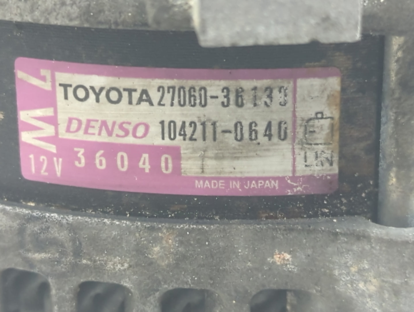 2016-2017 Lexus Is300 Alternator Replacement Generator Charging Assembly Engine OEM P/N:27060-36130 Fits OEM Used Auto Parts
