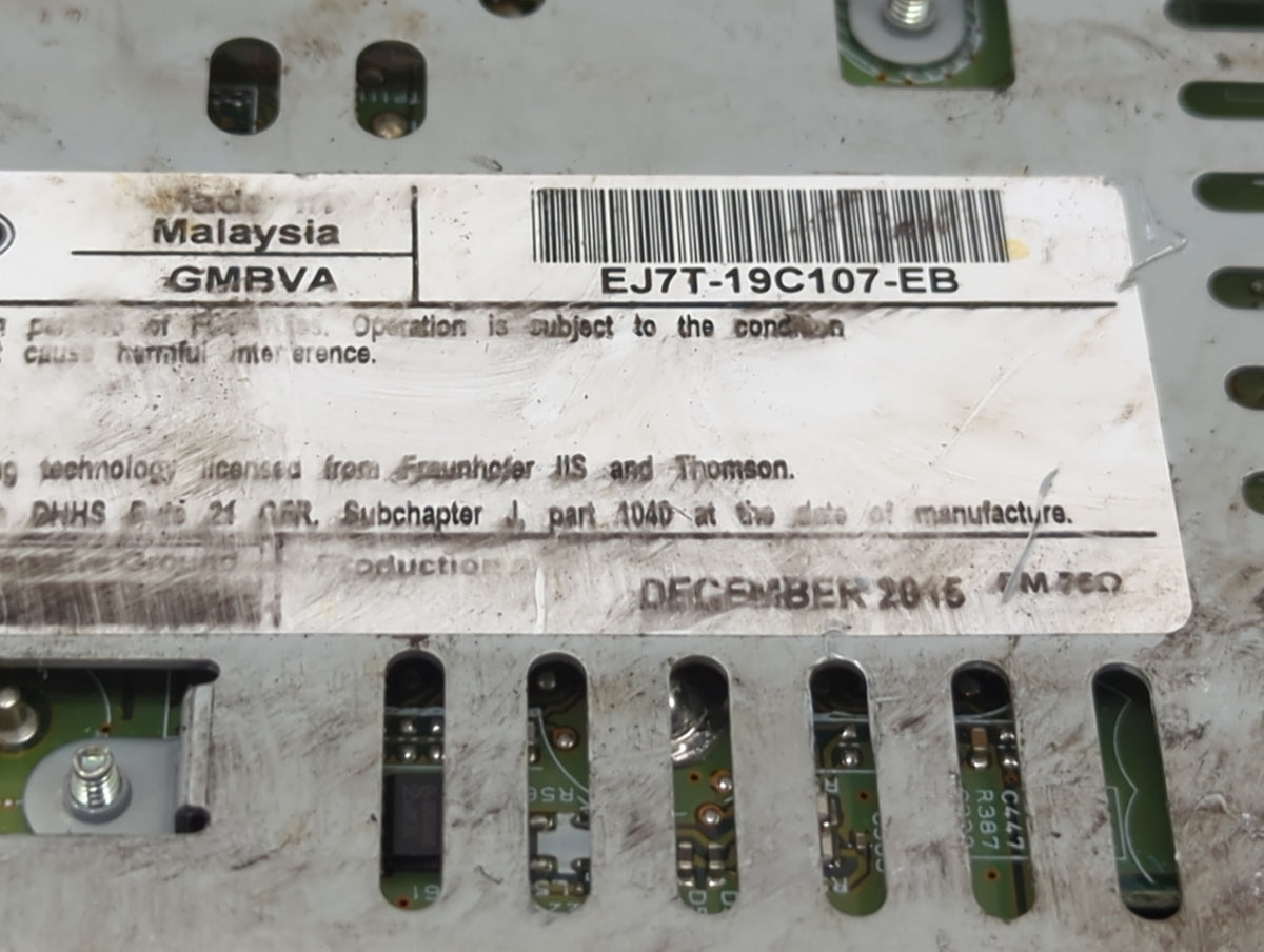 2015-2016 Lincoln Mkc Radio AM FM Cd Player Receiver Replacement P/N:EJ7T-19C107-EB GMBVA Fits Fits 2015 2016 OEM Used Auto 
