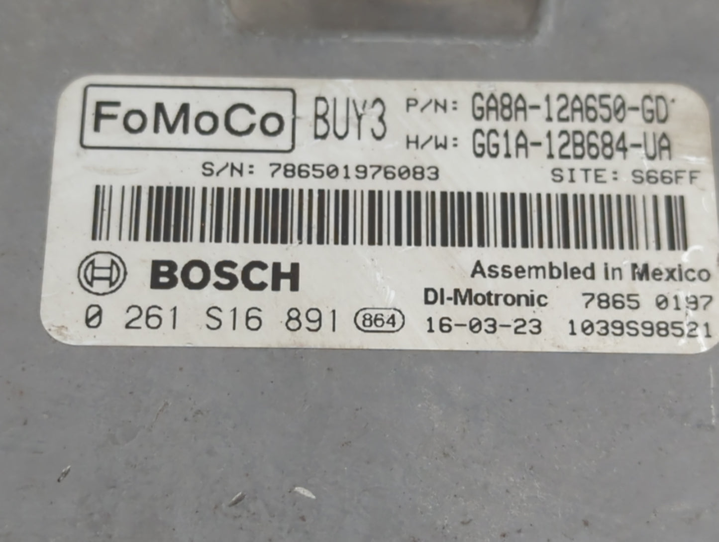 2016-2019 Lincoln Mkt PCM Engine Control Computer ECU ECM PCU OEM P/N:GA8A-12A650-GD 0 261 S16 891 Fits Fits 2016 2017 2018 