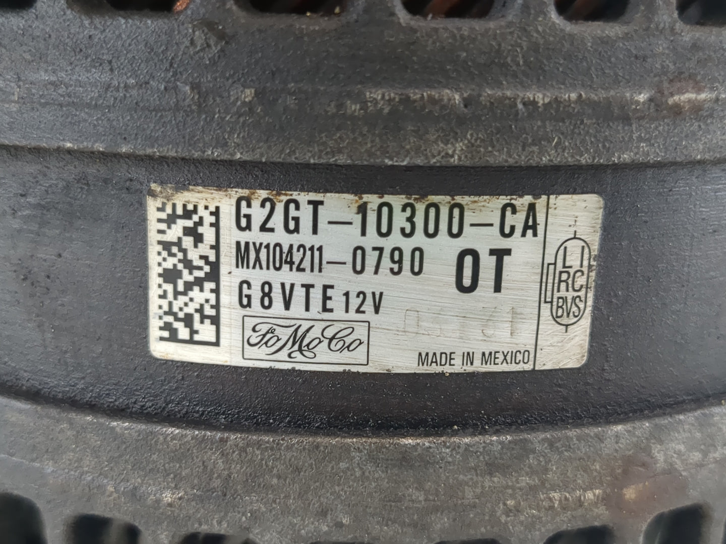 2016-2018 Lincoln Mkx Alternator Replacement Generator Charging Assembly Engine OEM P/N:G2GT-10300-CA Fits OEM Used Auto Par