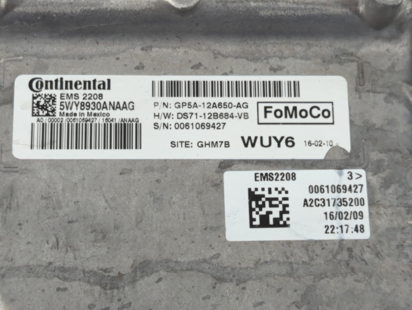 2015-2016 Lincoln Mkz PCM Engine Control Computer ECU ECM PCU OEM P/N:GP5A-12A650-AG Fits Fits 2015 2016 OEM Used Auto Parts