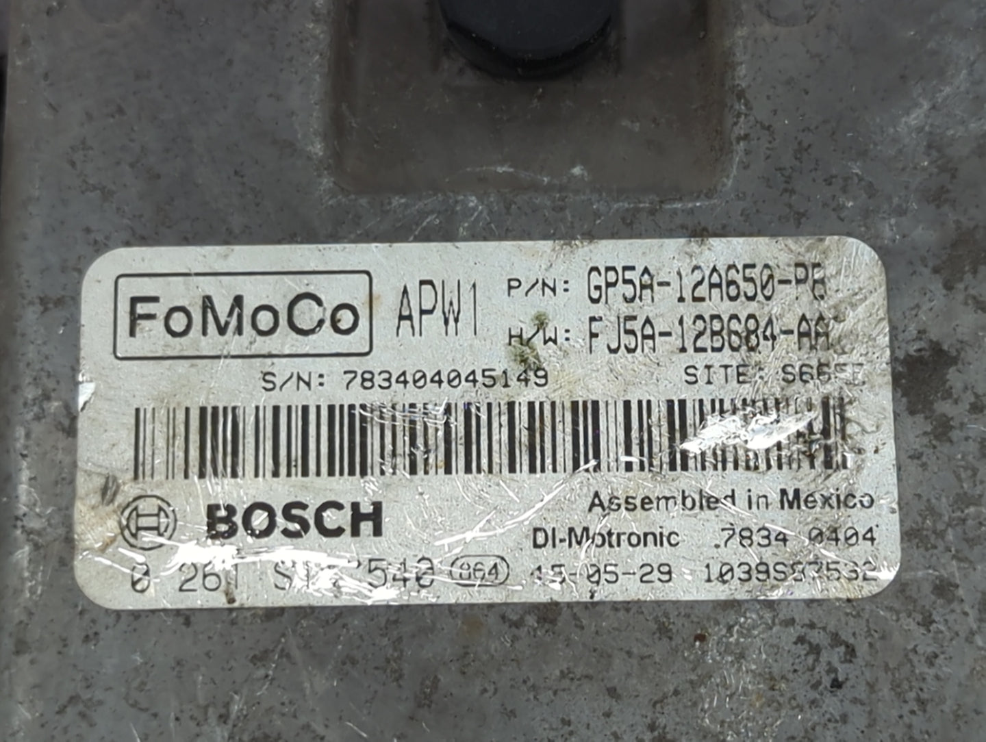 2016 Lincoln Mkz PCM Engine Control Computer ECU ECM PCU OEM P/N:GP5A-12A650-PB FJ5A-12B684-AA Fits OEM Used Auto Parts - Oe