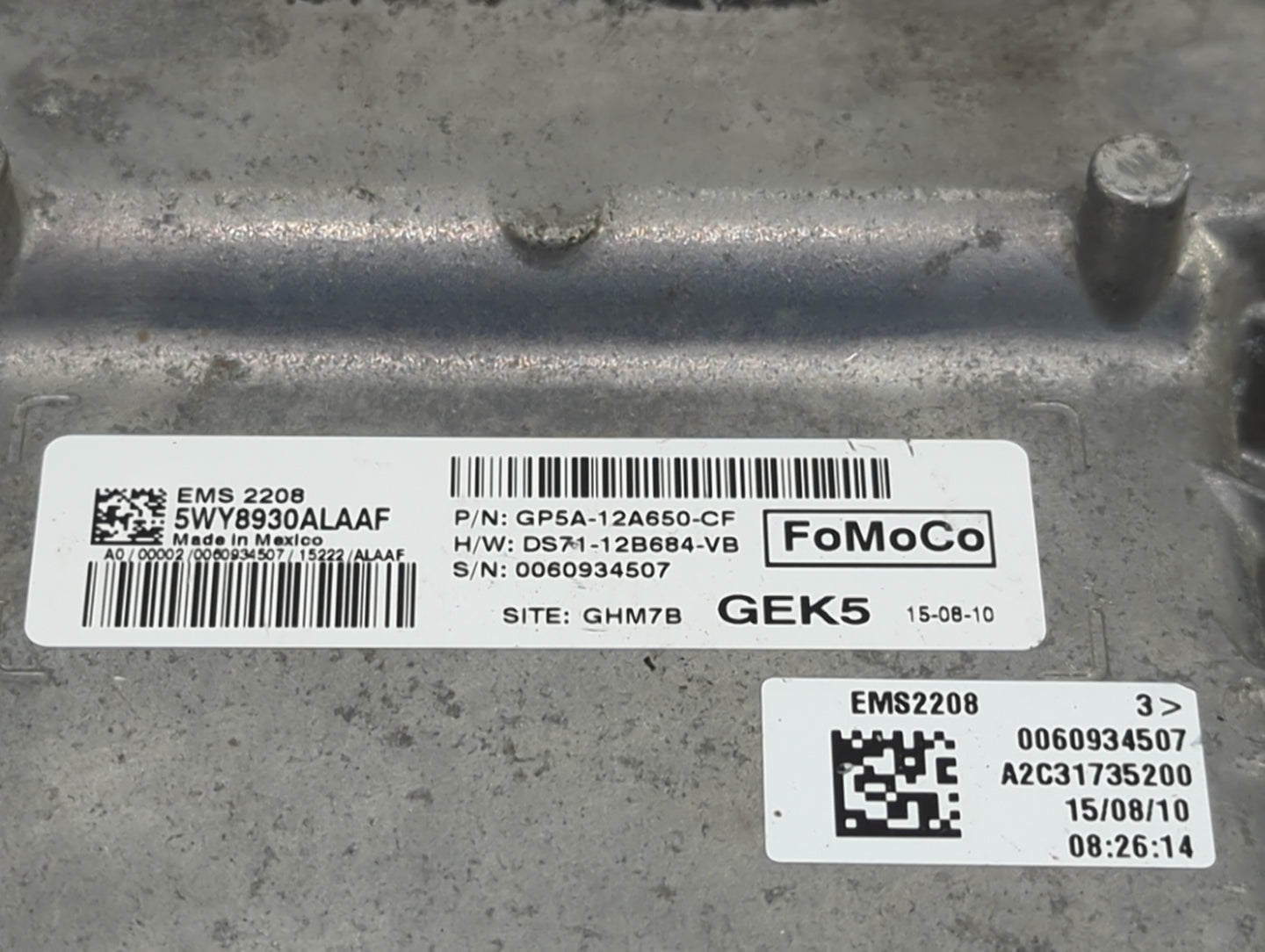 2014-2020 Lincoln Mkz PCM Engine Control Computer ECU ECM PCU OEM P/N:5WY8930ALAAF GP5A-12A650-CF Fits OEM Used Auto Parts -