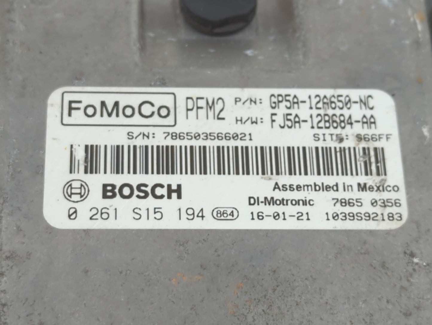 2016 Lincoln Mkz PCM Engine Control Computer ECU ECM PCU OEM P/N:GP5A-12A650-DF GP5A-12A650-PB, GP5A-12A650-NC Fits OEM Used