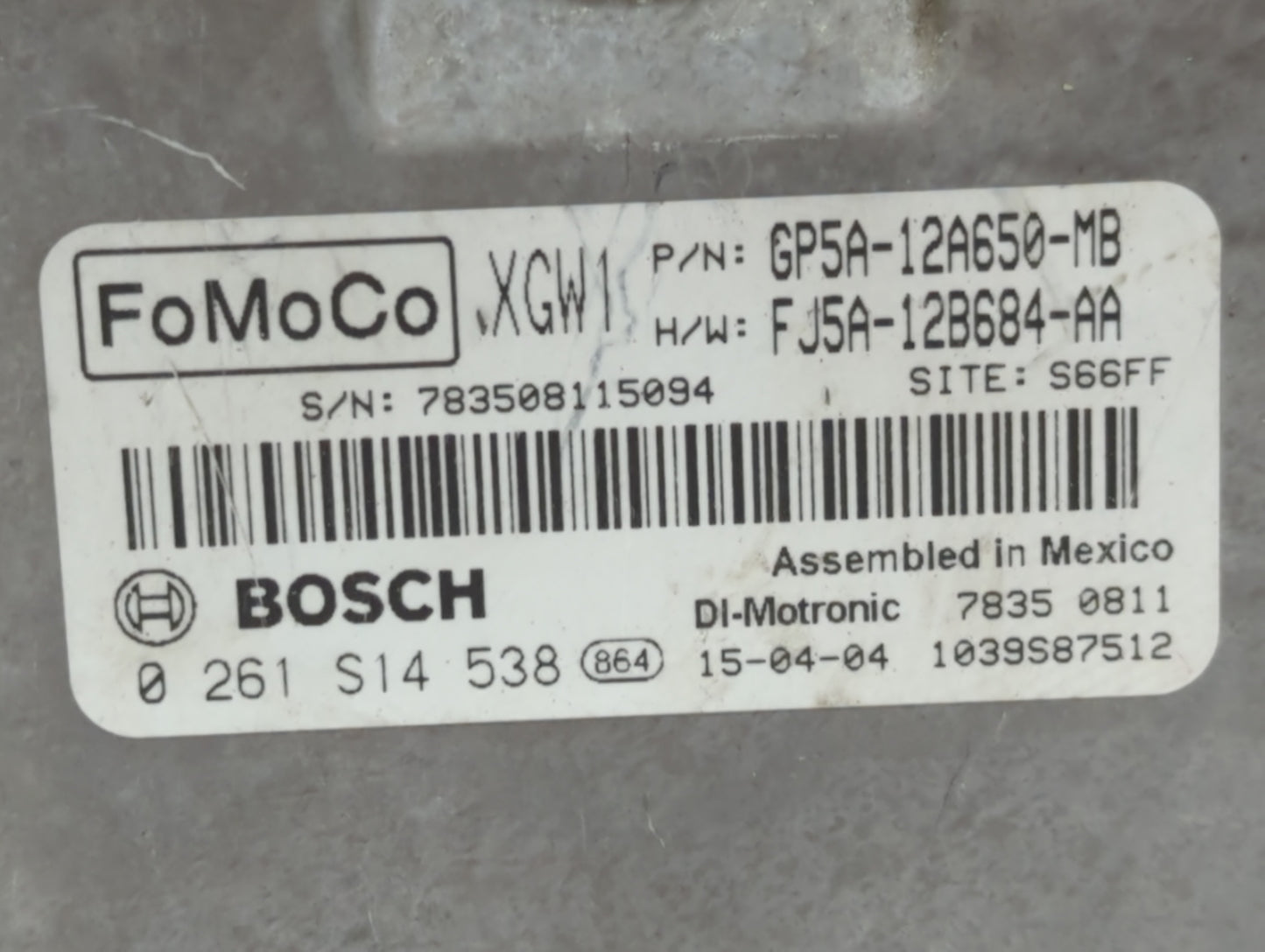 2016 Lincoln Mkz PCM Engine Control Computer ECU ECM PCU OEM P/N:GP5A-12650-RC GP5A-12A650-NB, FJ5A-12B684-AA, GP5A-12A650-M