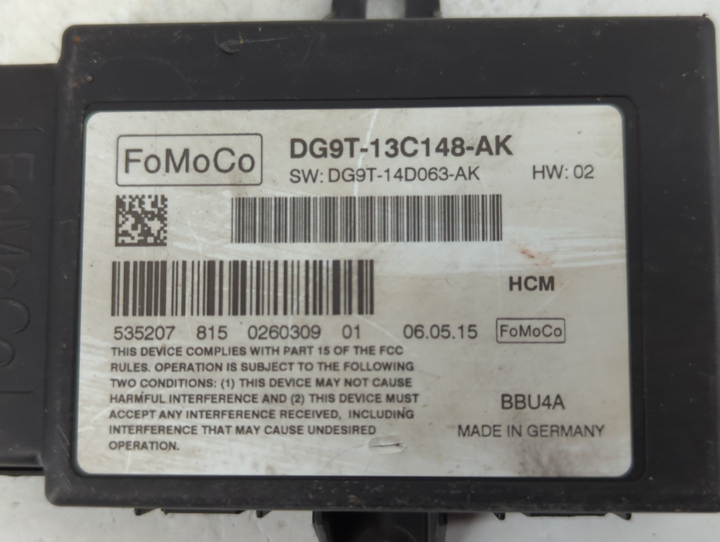 2016 Lincoln Mkz Headlamp Control Module Dg9t-13c148-ak - Oemusedautoparts1.com