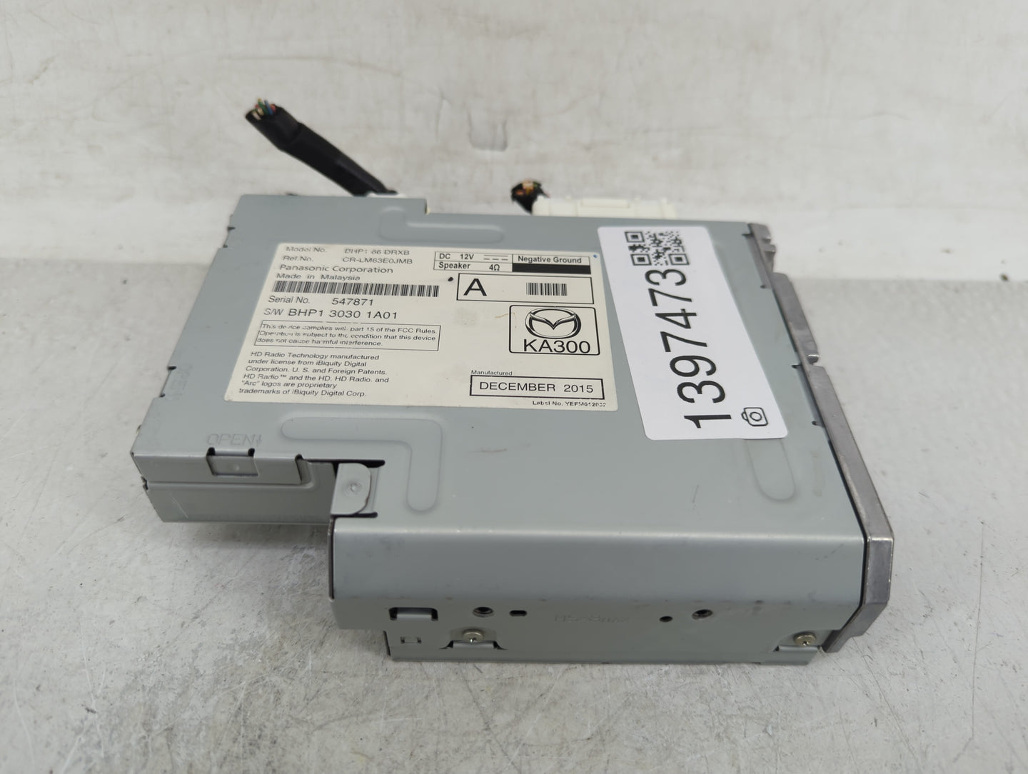 2014-2018 Mazda 3 Radio AM FM Cd Player Receiver Replacement P/N:BHP166DRXB Fits Fits 2014 2015 2016 2017 2018 OEM Used Auto