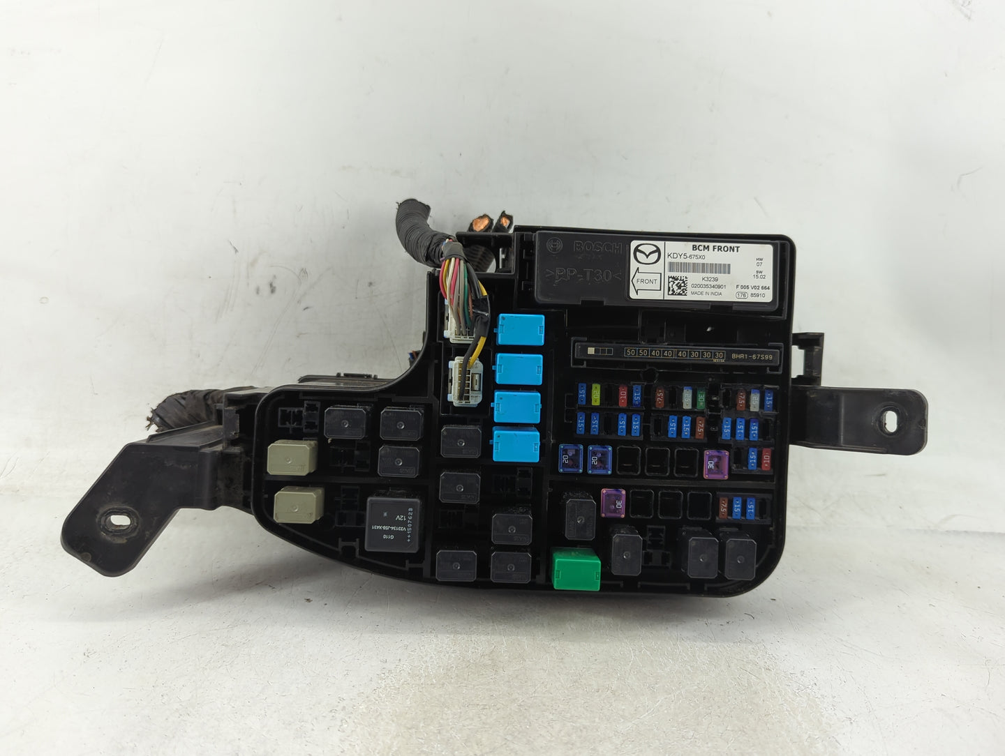 2014-2016 Mazda 3 Fusebox Fuse Box Panel Relay Module P/N:KDY5-675X0 Fits Fits 2014 2015 2016 OEM Used Auto Parts - Oemuseda