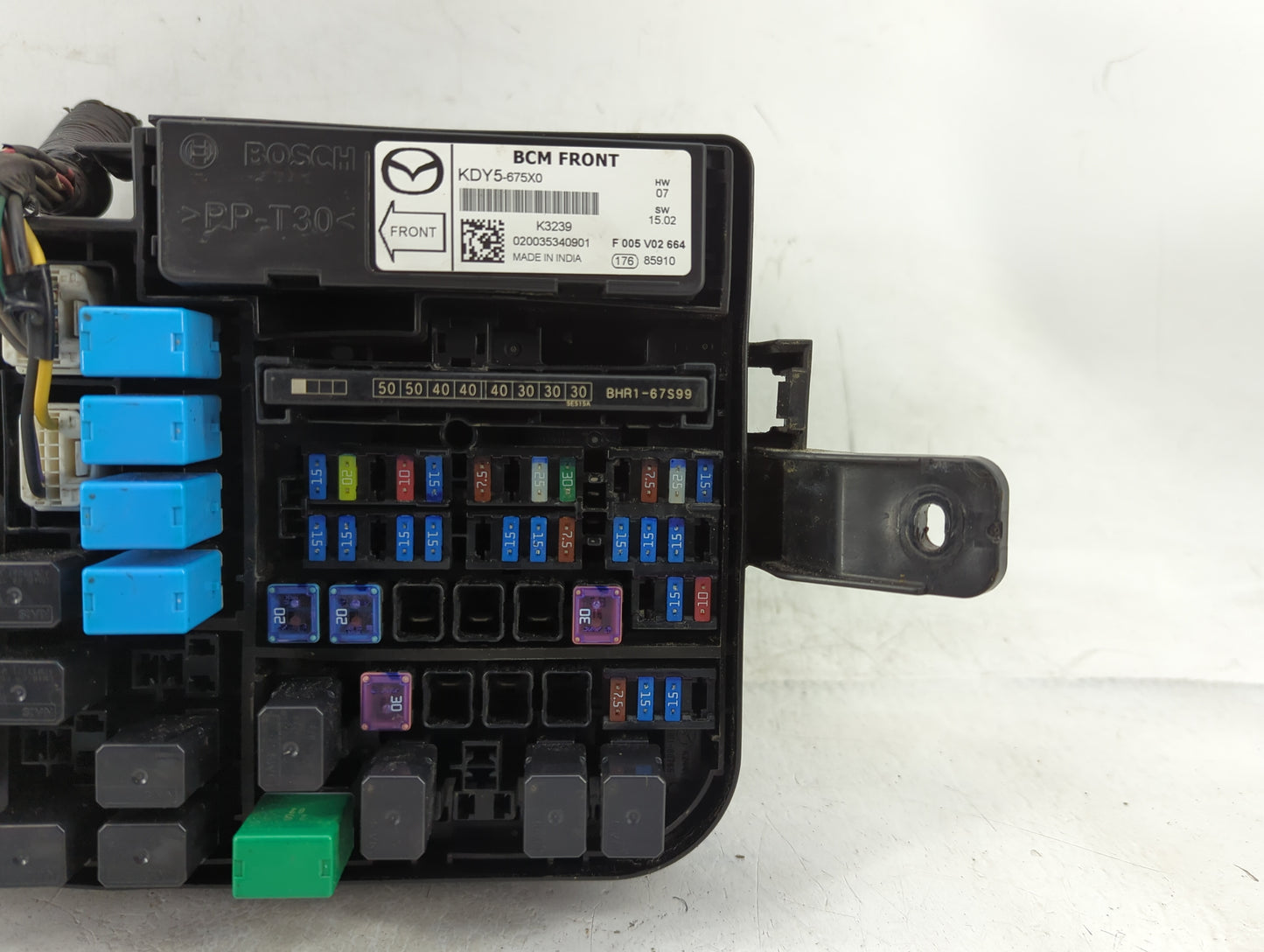 2014-2016 Mazda 3 Fusebox Fuse Box Panel Relay Module P/N:KDY5-675X0 Fits Fits 2014 2015 2016 OEM Used Auto Parts - Oemuseda
