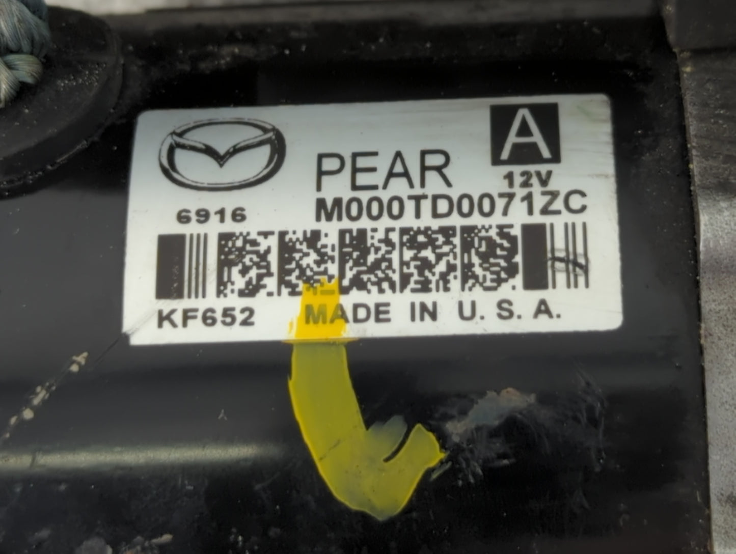 2014-2022 Mazda 3 Car Starter Motor Solenoid OEM P/N:M000TD0071ZC Fits Fits 2014 2015 2016 2017 2018 2019 2020 2021 2022 OEM