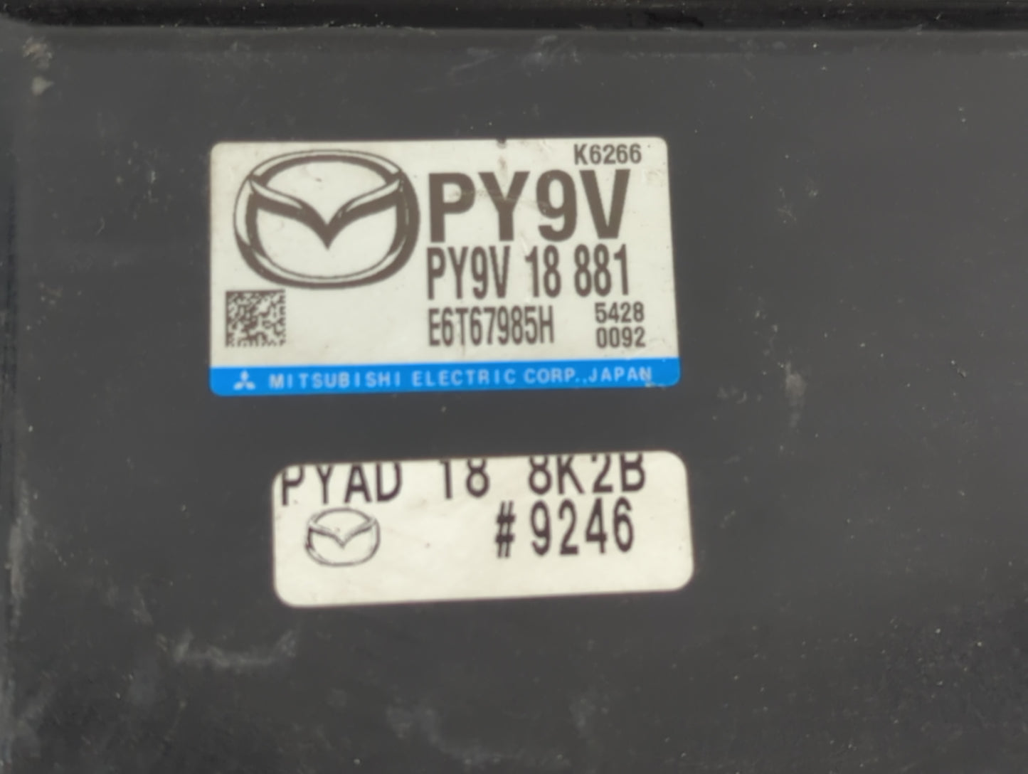 2016-2017 Mazda 6 PCM Engine Control Computer ECU ECM PCU OEM P/N:PY9V 18 881 Fits Fits 2016 2017 2018 OEM Used Auto Parts -