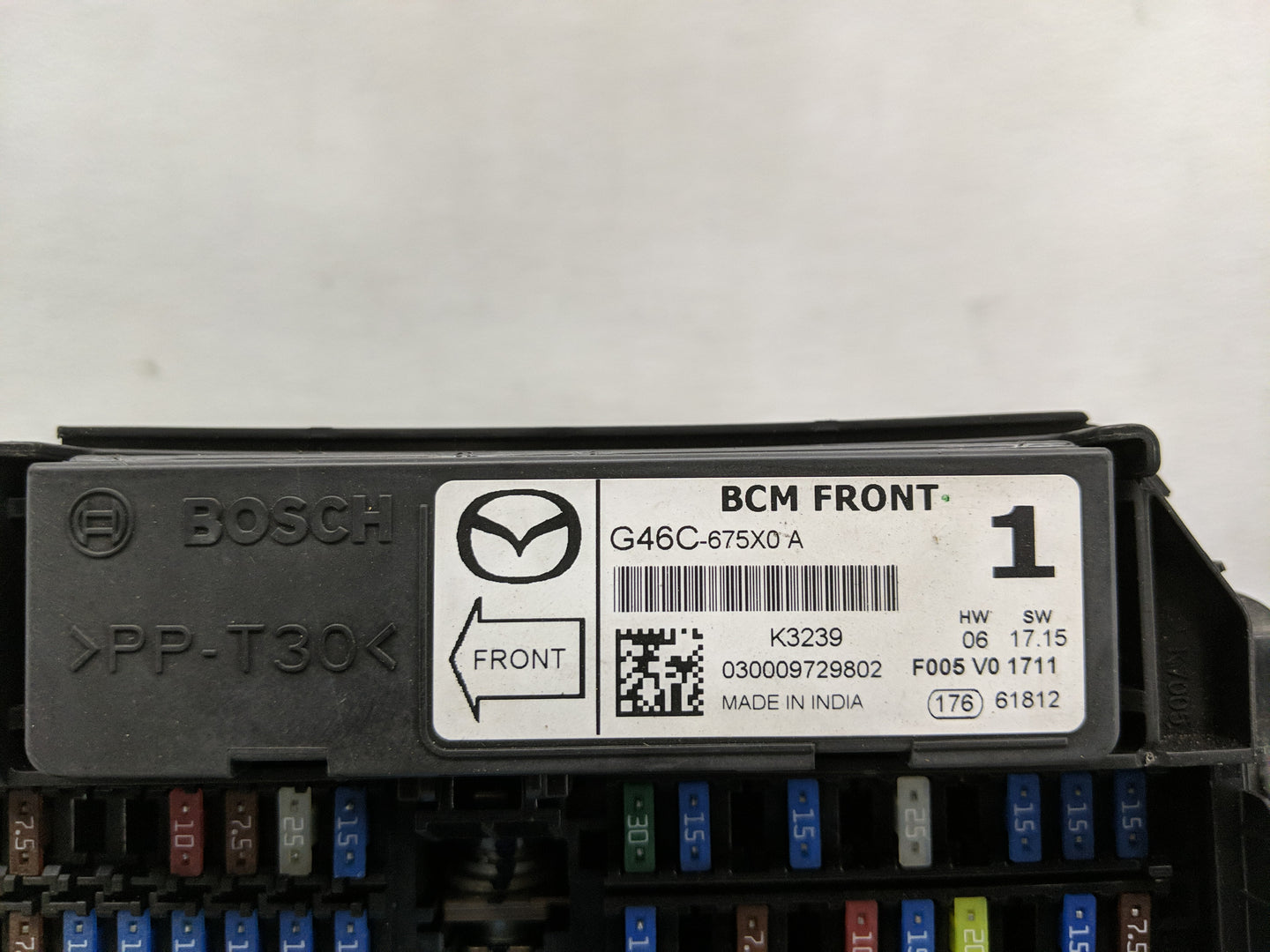 2014-2016 Mazda 6 Fusebox Fuse Box Panel Relay Module P/N:G46C-675X0 A KD45 66760 K7005 Fits Fits 2014 2015 2016 OEM Used Au