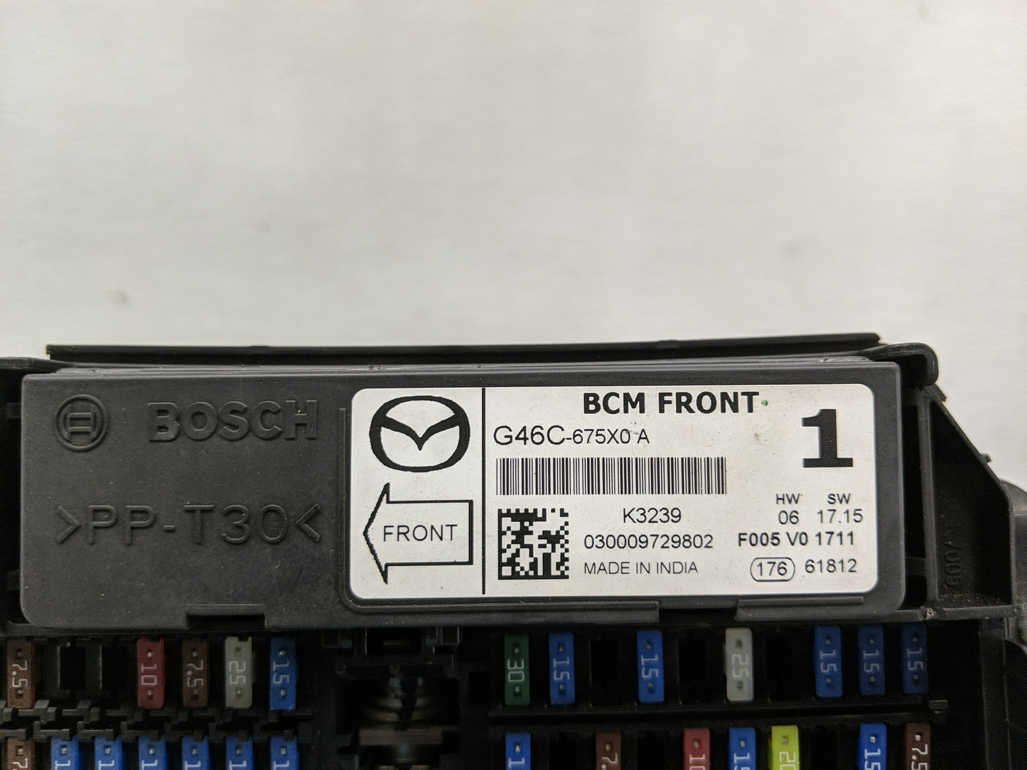 2014-2016 Mazda 6 Fusebox Fuse Box Panel Relay Module P/N:G46C-675X0 A KD45 66760 K7005 Fits Fits 2014 2015 2016 OEM Used Au