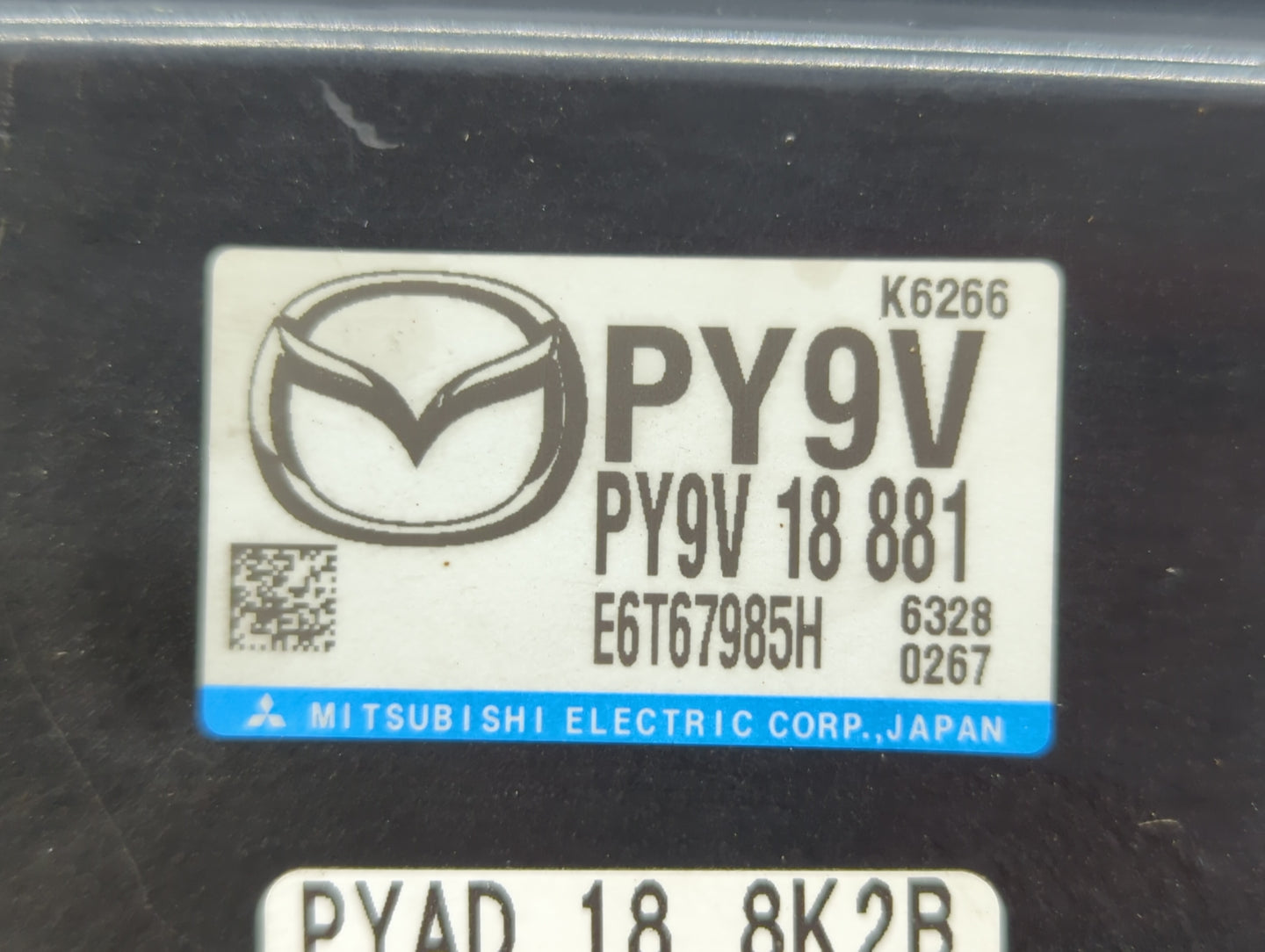 2014 Mazda 6 PCM Engine Control Computer ECU ECM PCU OEM P/N:PY9V 18 881 PZY6 18 881, PYW18 881E, PY9W 18 881 Fits OEM Used 