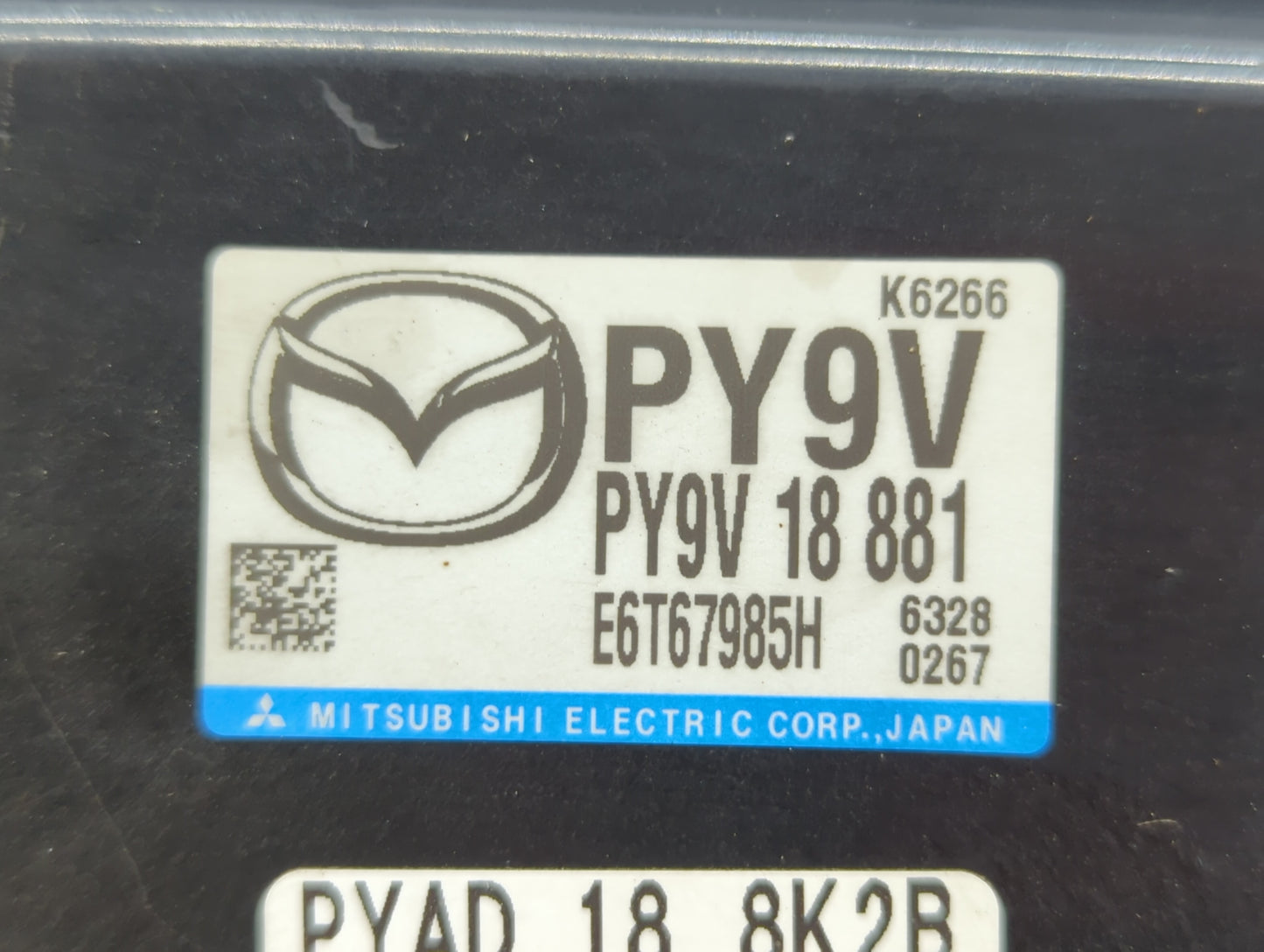 2014 Mazda 6 PCM Engine Control Computer ECU ECM PCU OEM P/N:PY9V 18 881 PZY6 18 881, PYW18 881E, PY9W 18 881 Fits OEM Used 
