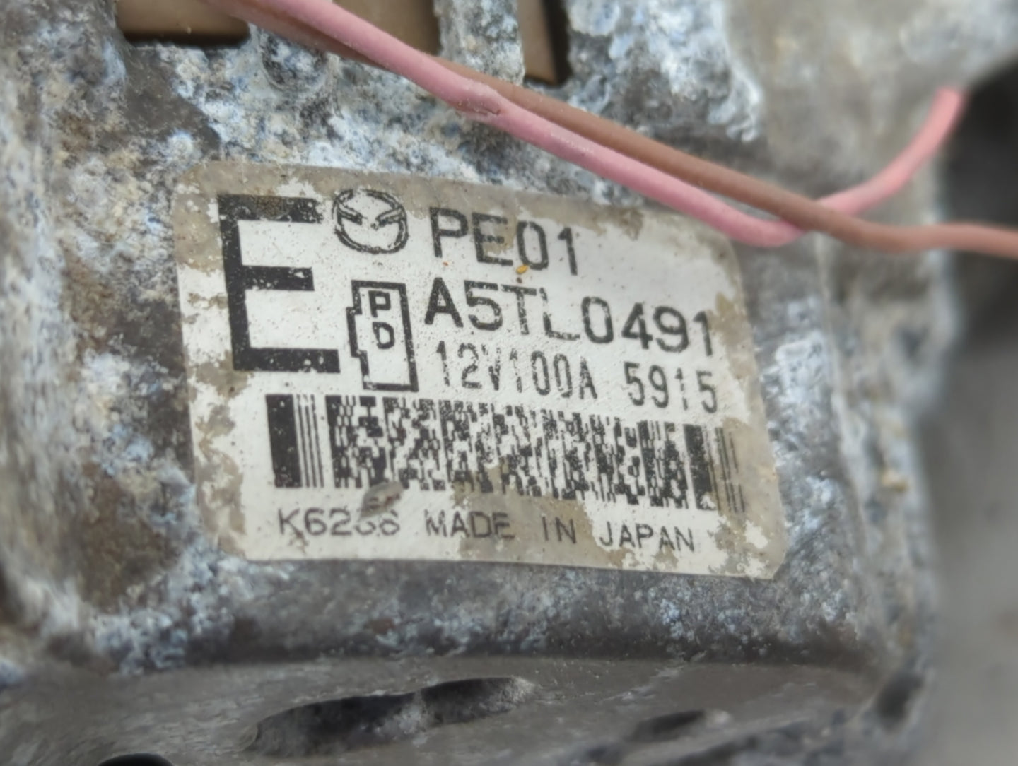 2014-2016 Mazda 6 Alternator Replacement Generator Charging Assembly Engine OEM P/N:PE01 A5TL0491 PE01 Fits OEM Used Auto Pa