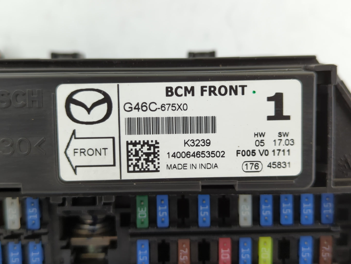 2014-2016 Mazda 6 Fusebox Fuse Box Panel Relay Module P/N:KD45 66760 K7005 G46C-675X0 Fits Fits 2014 2015 2016 OEM Used Auto