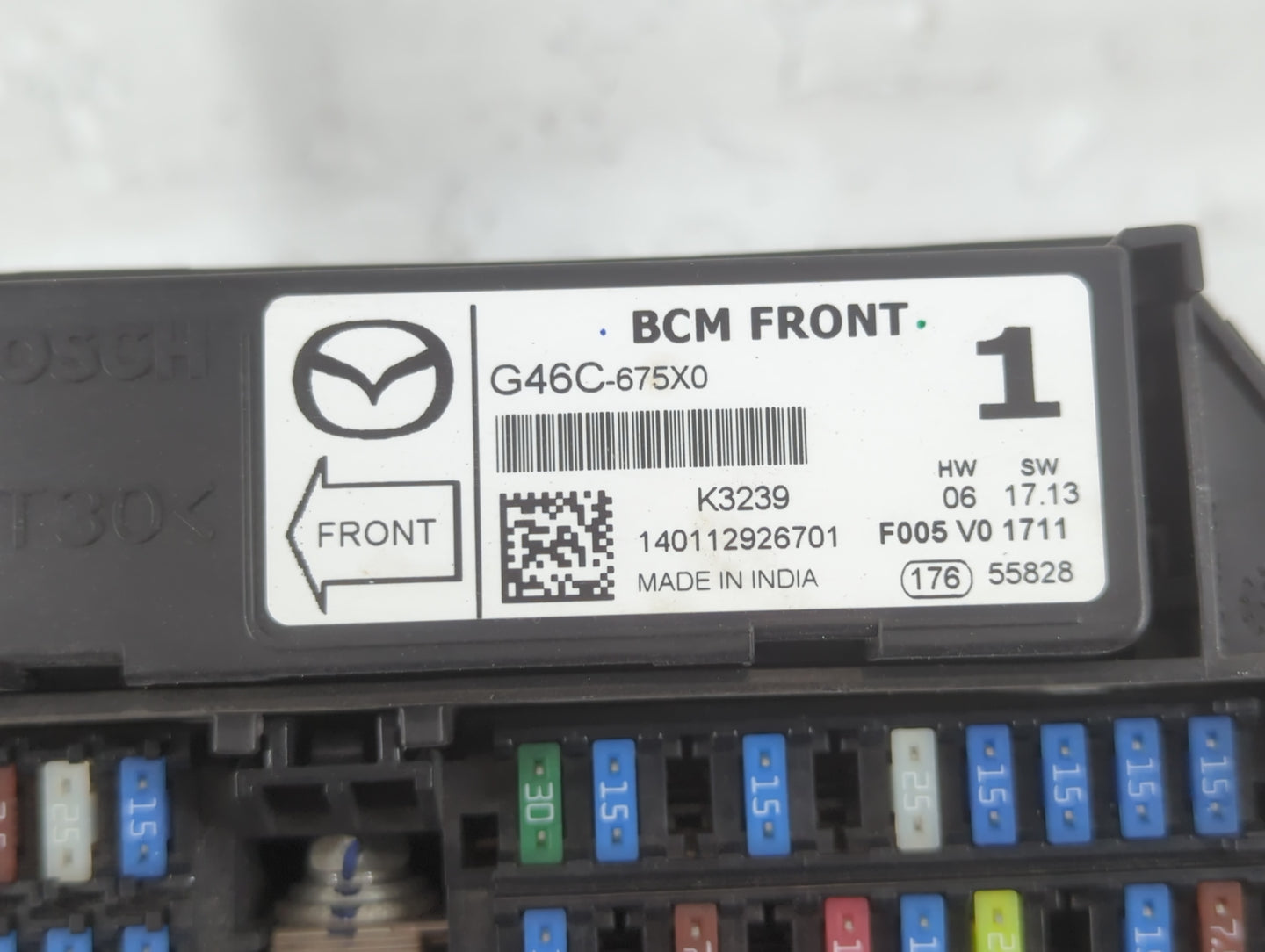 2014-2016 Mazda 6 Fusebox Fuse Box Panel Relay Module P/N:F005 V0 1711 K3239, G46C-675X0 Fits Fits 2014 2015 2016 OEM Used A