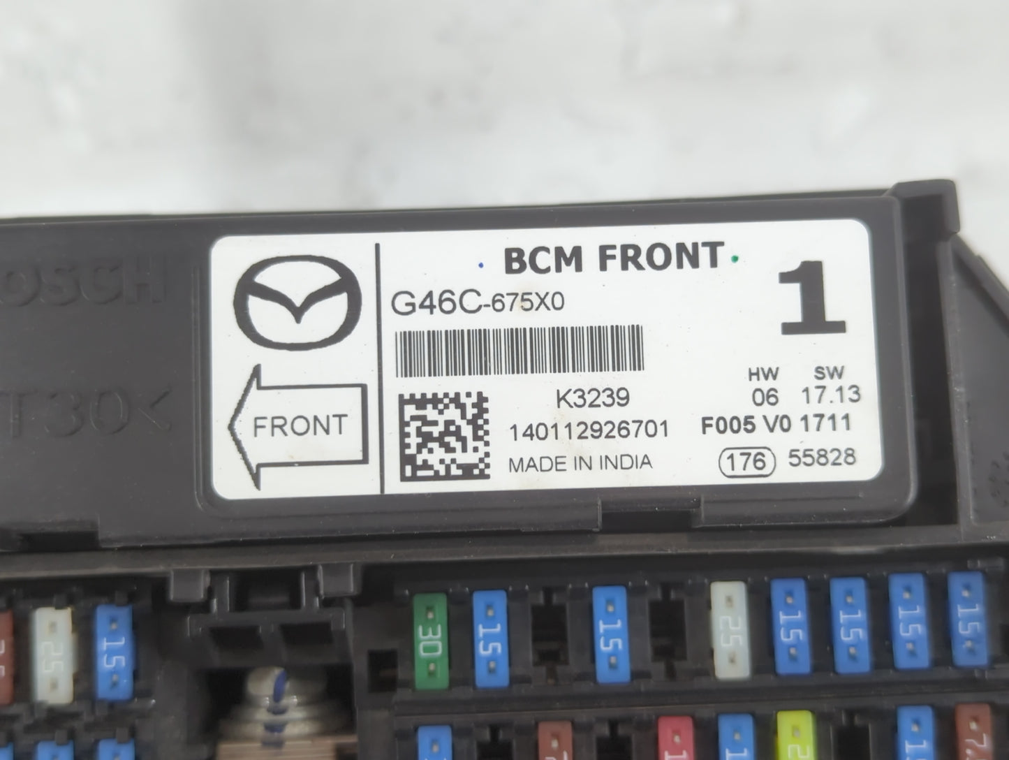 2014-2016 Mazda 6 Fusebox Fuse Box Panel Relay Module P/N:F005 V0 1711 K3239, G46C-675X0 Fits Fits 2014 2015 2016 OEM Used A