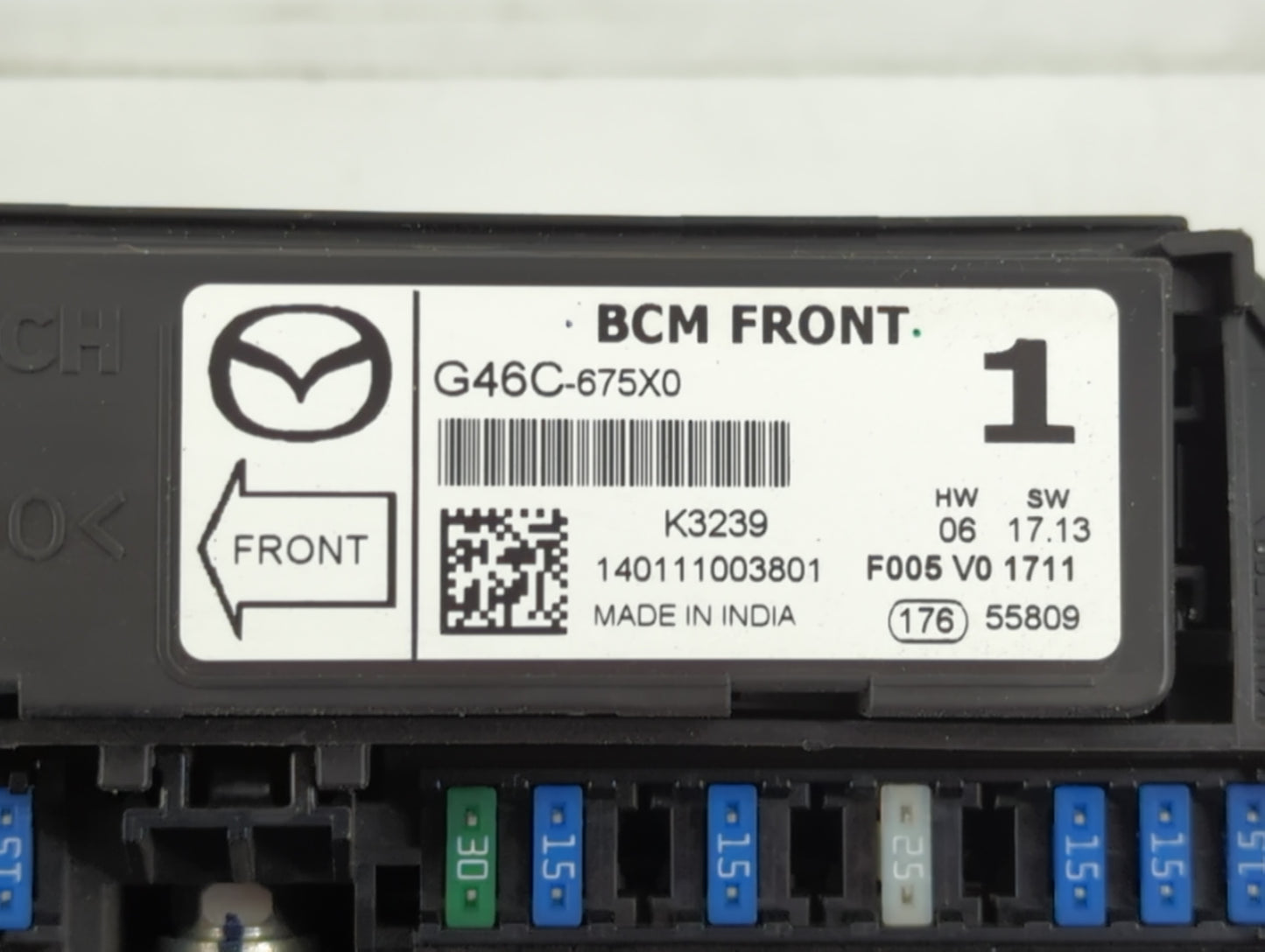 2014-2016 Mazda 6 Fusebox Fuse Box Panel Relay Module P/N:F005 V0 1711 K3239, G46C-675X0 Fits Fits 2014 2015 2016 OEM Used A