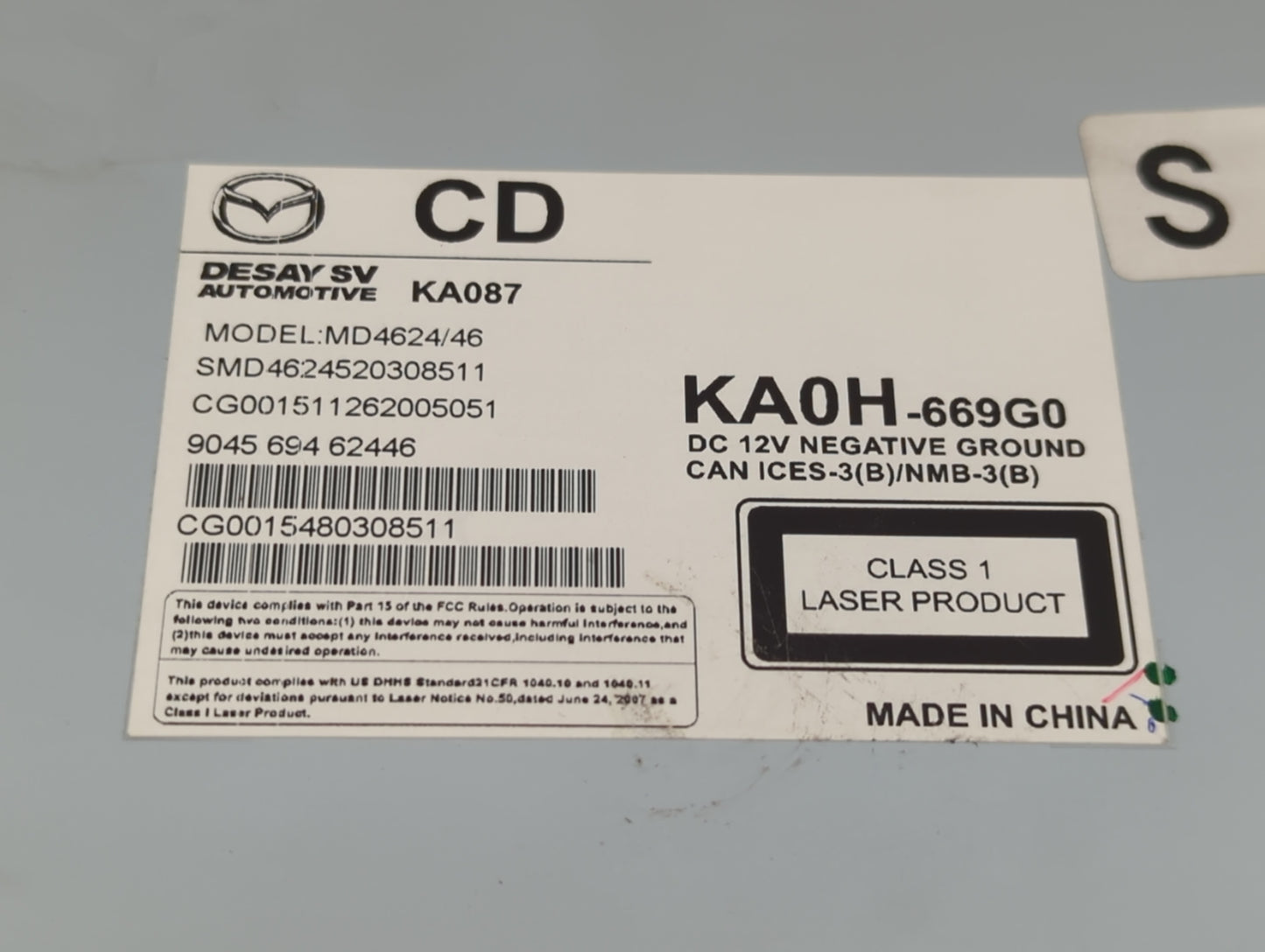 2016 Mazda Cx-5 Radio AM FM Cd Player Receiver Replacement P/N:KA0H-669G0 Fits OEM Used Auto Parts - Oemusedautoparts1.com