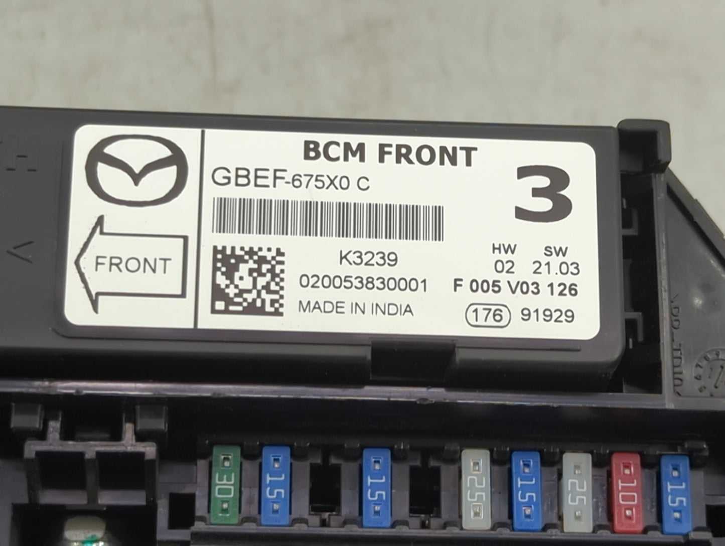 2013-2022 Mazda Cx-5 Fusebox Fuse Box Panel Relay Module P/N:GBEF-675X0 Fits OEM Used Auto Parts - Oemusedautoparts1.com