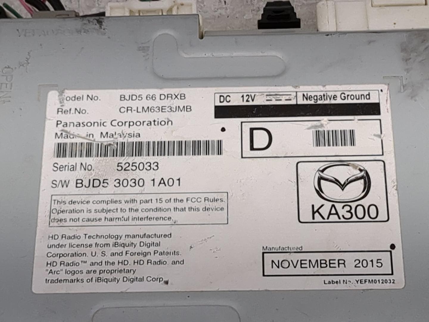 2016 Mazda Mazda3 Radio AM FM Cd Player Receiver Replacement P/N:BJD5 66 DRXB CR-LM63E3JMB, BJD5-66-DRXB Fits Fits 2014 2015