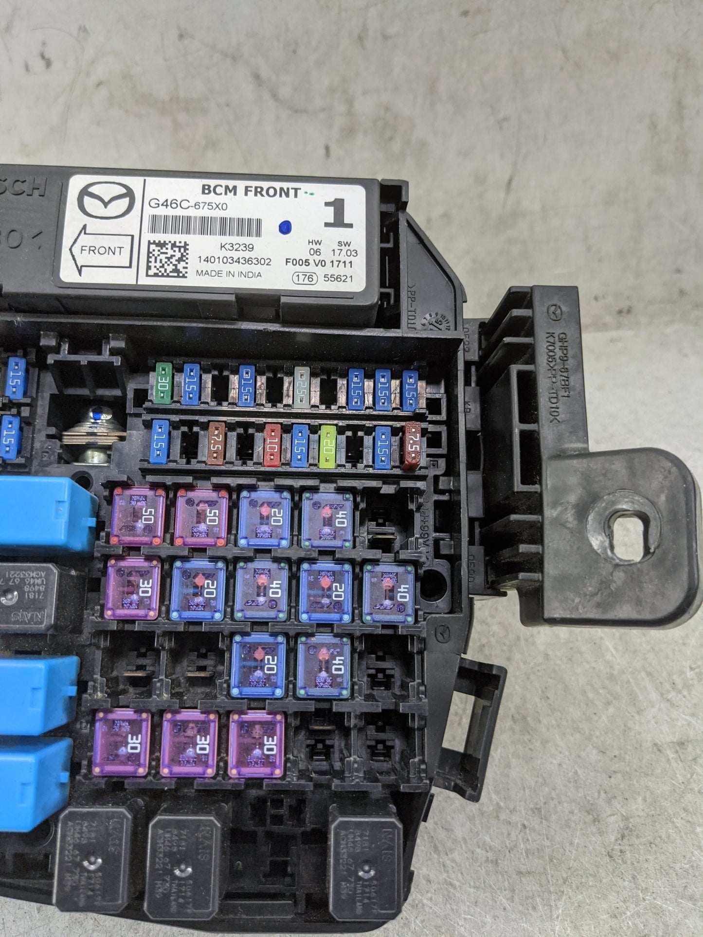 2016 Mazda Mazda6 Fusebox Fuse Box Panel Relay Module P/N:G46C-675X0 GHP9-67BF1, K7005XPP-TD10K Fits Fits 2014 2015 OEM Used