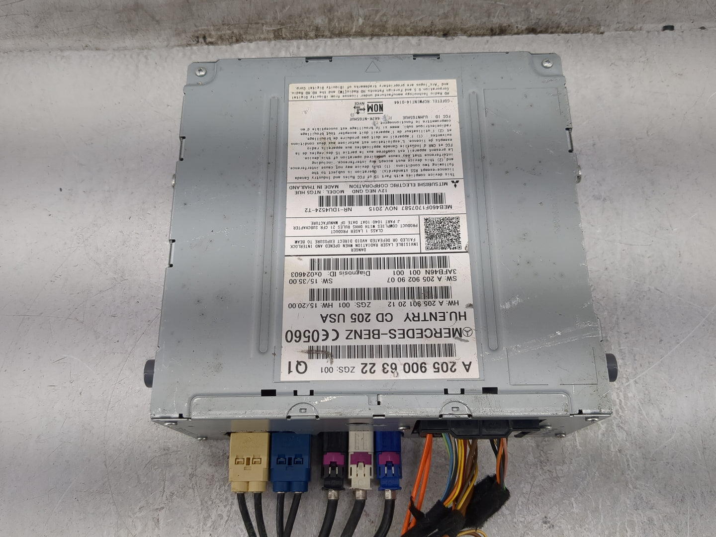 2016 Mercedes-Benz C300 Radio AM FM Cd Player Receiver Replacement P/N:A2059006322 NR-1DU4524-T2, 3AFE46N, MEB460F1707587 Fi