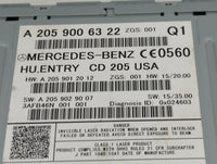 2016 Mercedes-Benz C300 Radio AM FM Cd Player Receiver Replacement P/N:A 205 900 63 22 Fits OEM Used Auto Parts - Oemusedaut