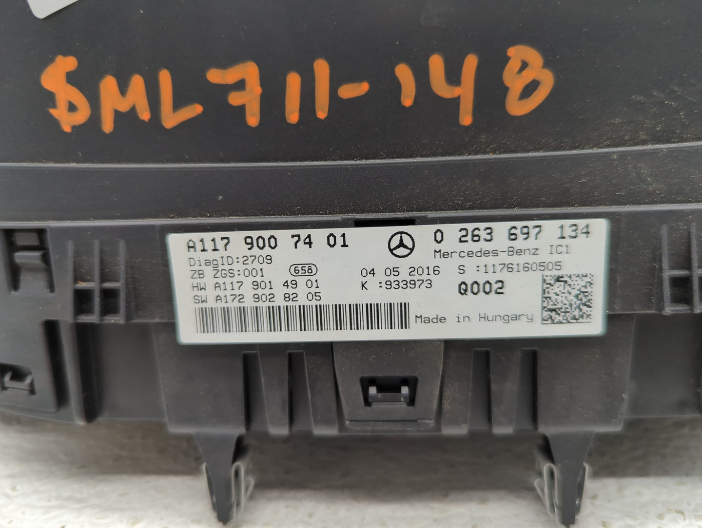 2016 Mercedes-Benz Cla250 Instrument Cluster Speedometer Gauges P/N:A1179007401 0263697134, A1179014901, A1729028205 Fits OE