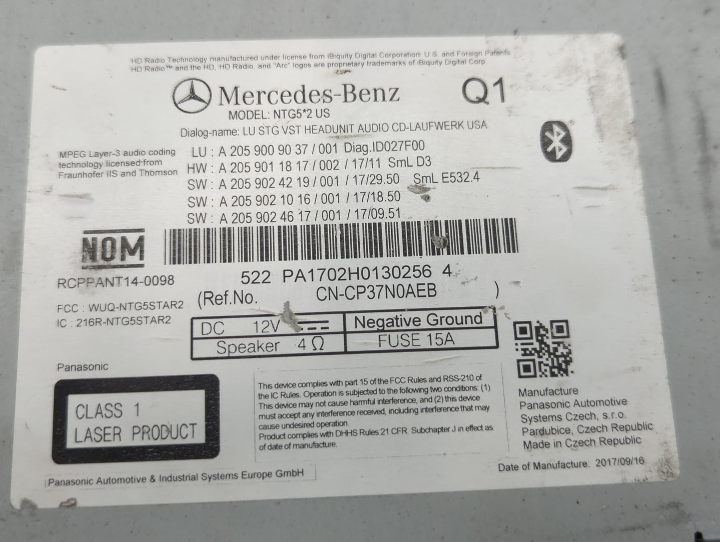 2014-2019 Mercedes-benz Cla250 Undefined - Oemusedautoparts1.com