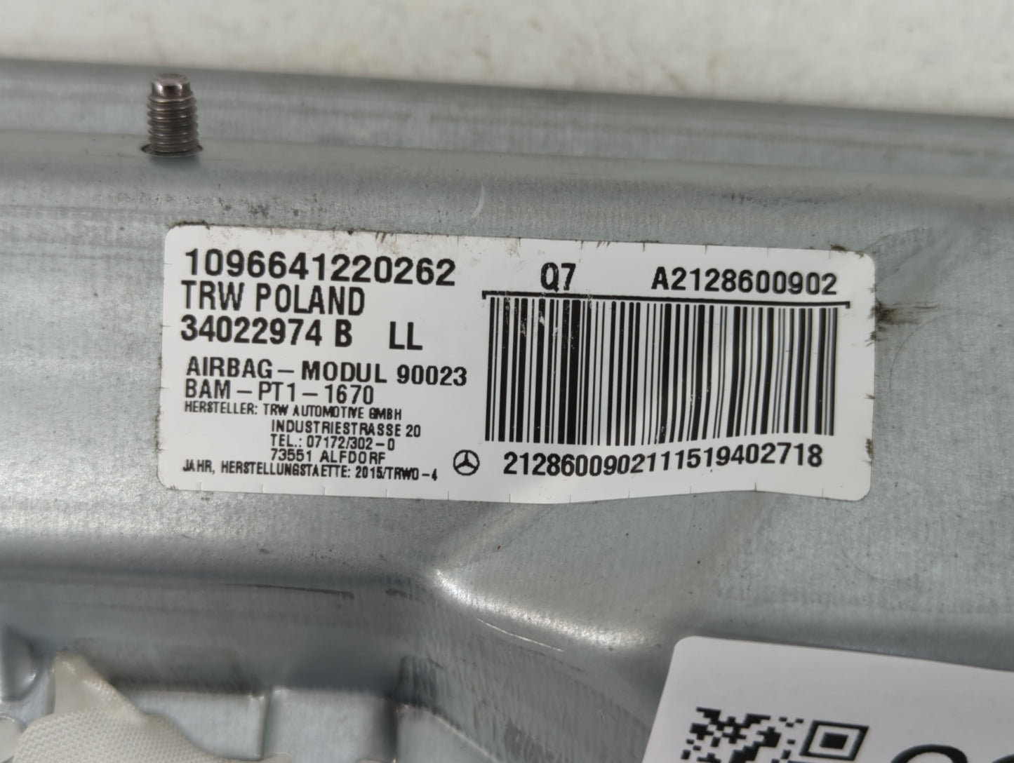 2012-2018 Mercedes-Benz Cls550 Air Bag Driver Left Steering Wheel Mounted P/N:34022974 Fits OEM Used Auto Parts - Oemusedaut