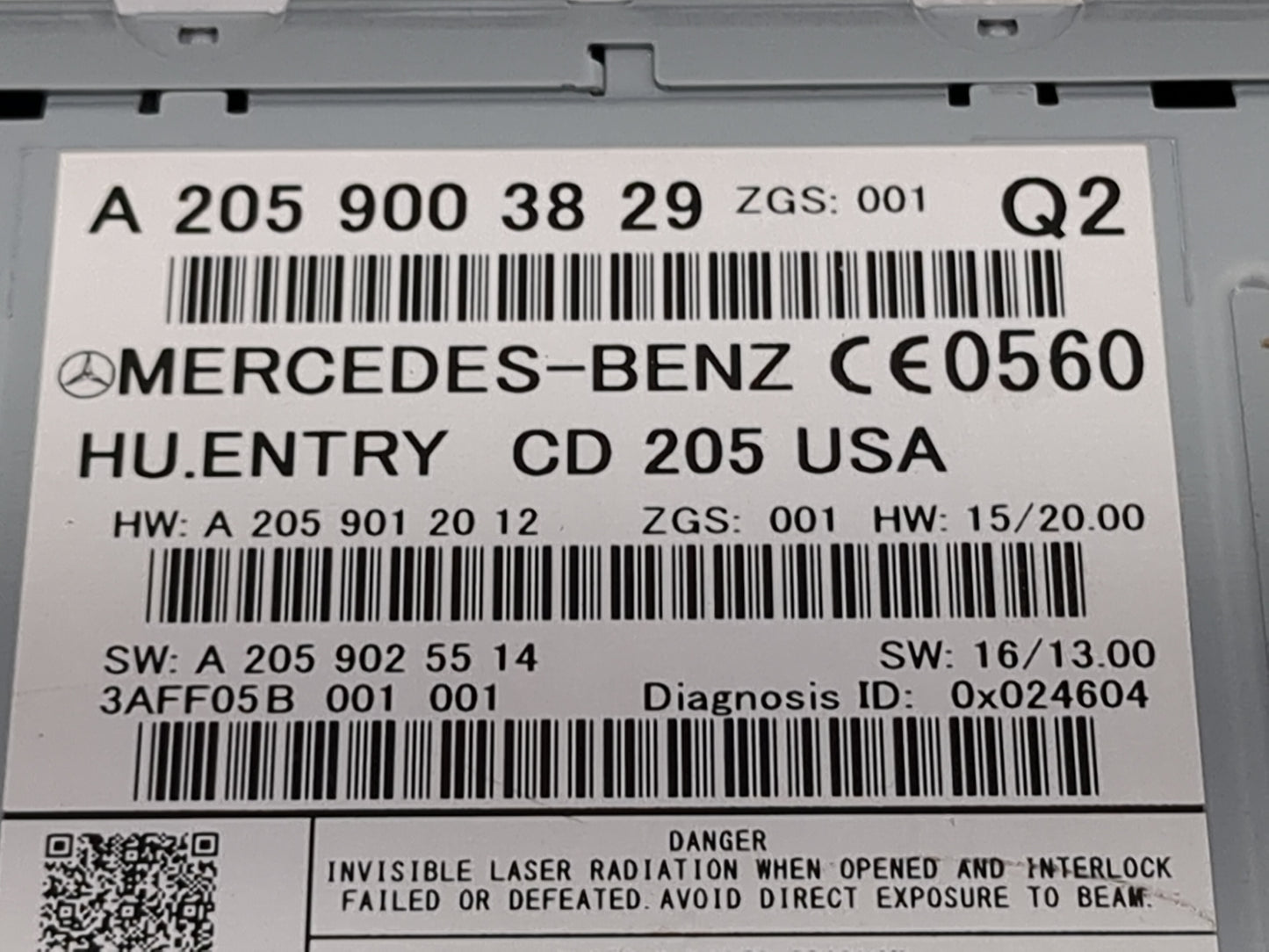 2017 Mercedes-Benz Glc300 Radio AM FM Cd Player Receiver Replacement P/N:A2059003829 A2059012012, A2059025514 Fits OEM Used 